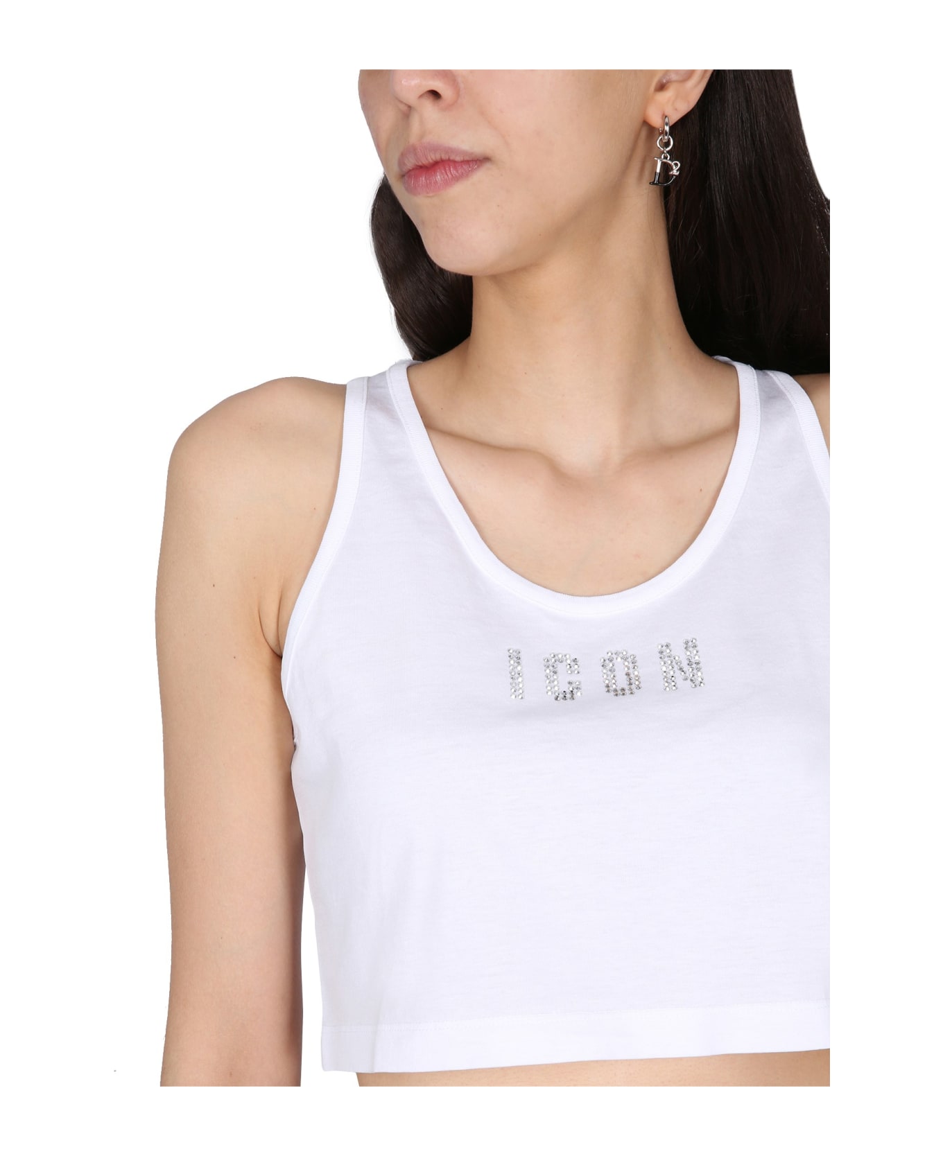 Dsquared2 Crop Top With Logo - White