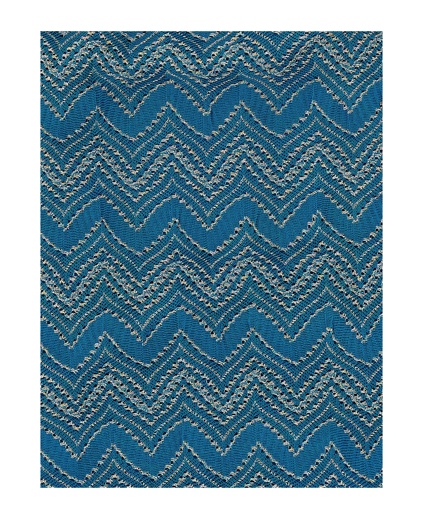 Missoni Zig Zag Lamé One-piece Swimsuit - Blue