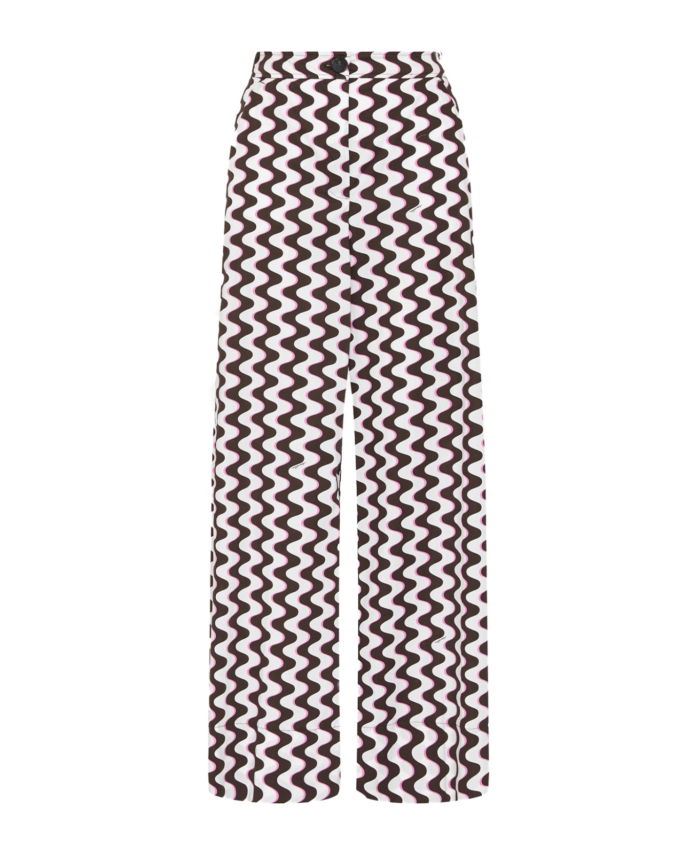 Marella High-waisted Future Print Trousers - GANACHE