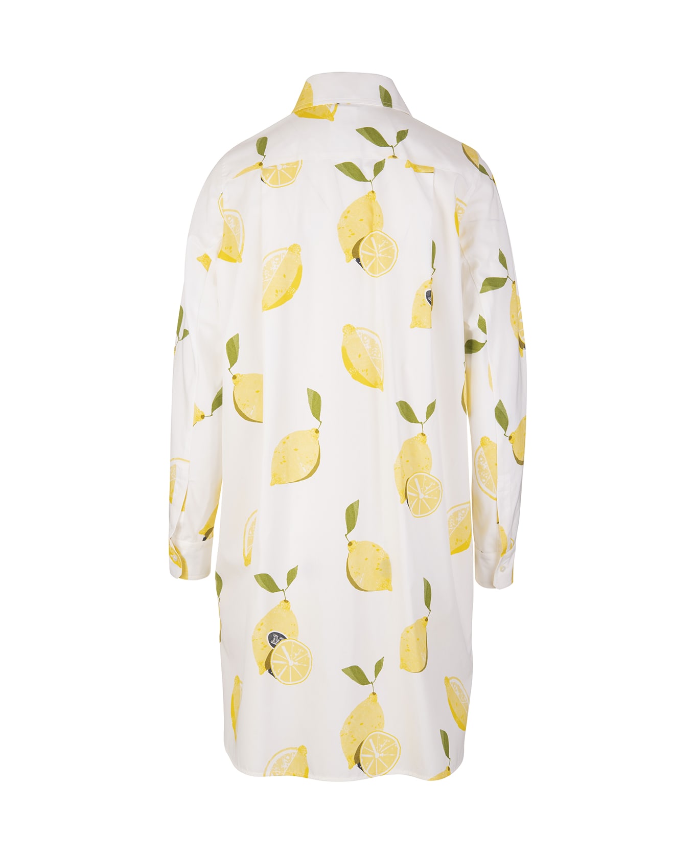 Max Mara White And Yellow Osella Short Dress - White/yellow