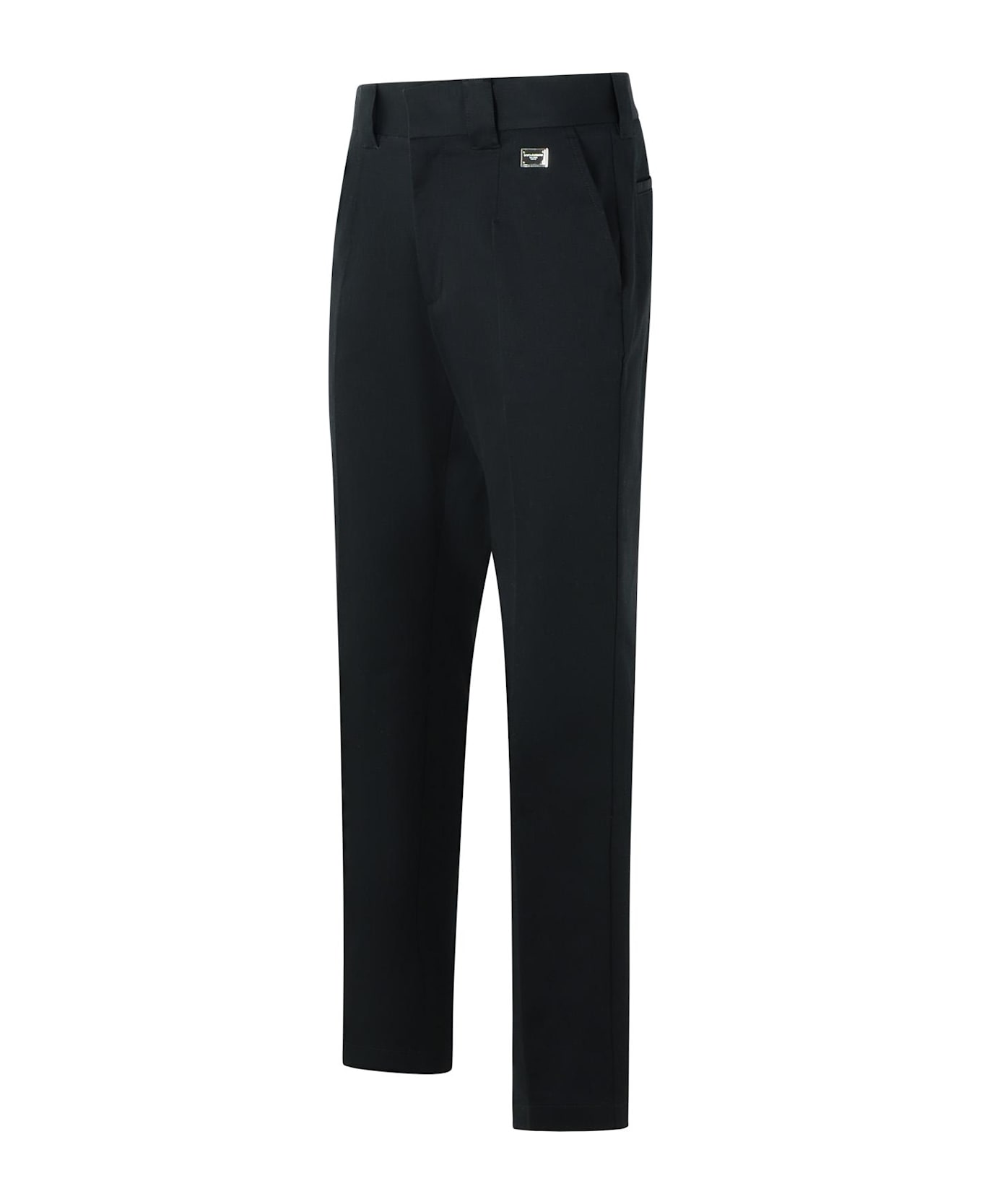 Dolce 
Gabbana Black Cotton Trousers - Nero