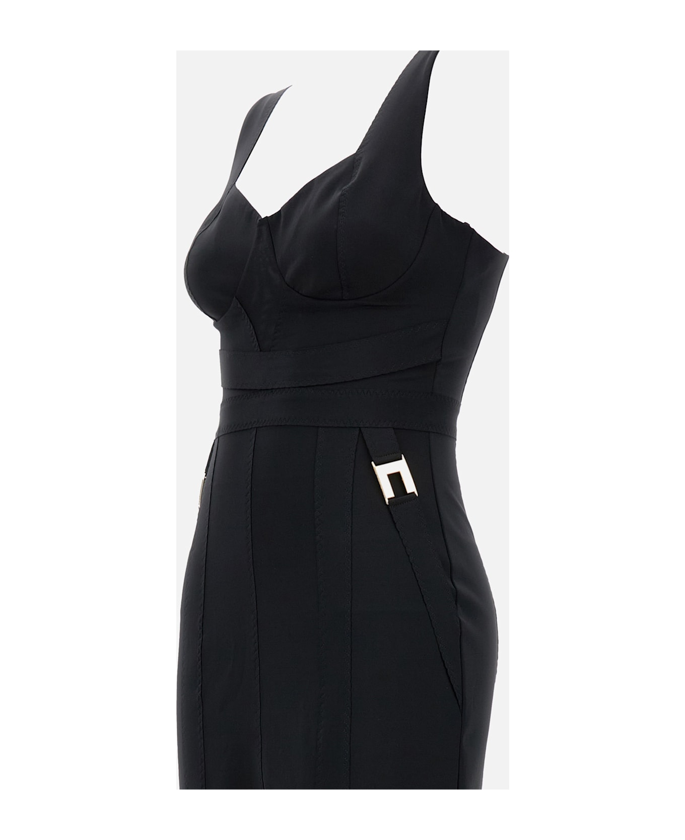Elisabetta Franchi Midi Dress - Black