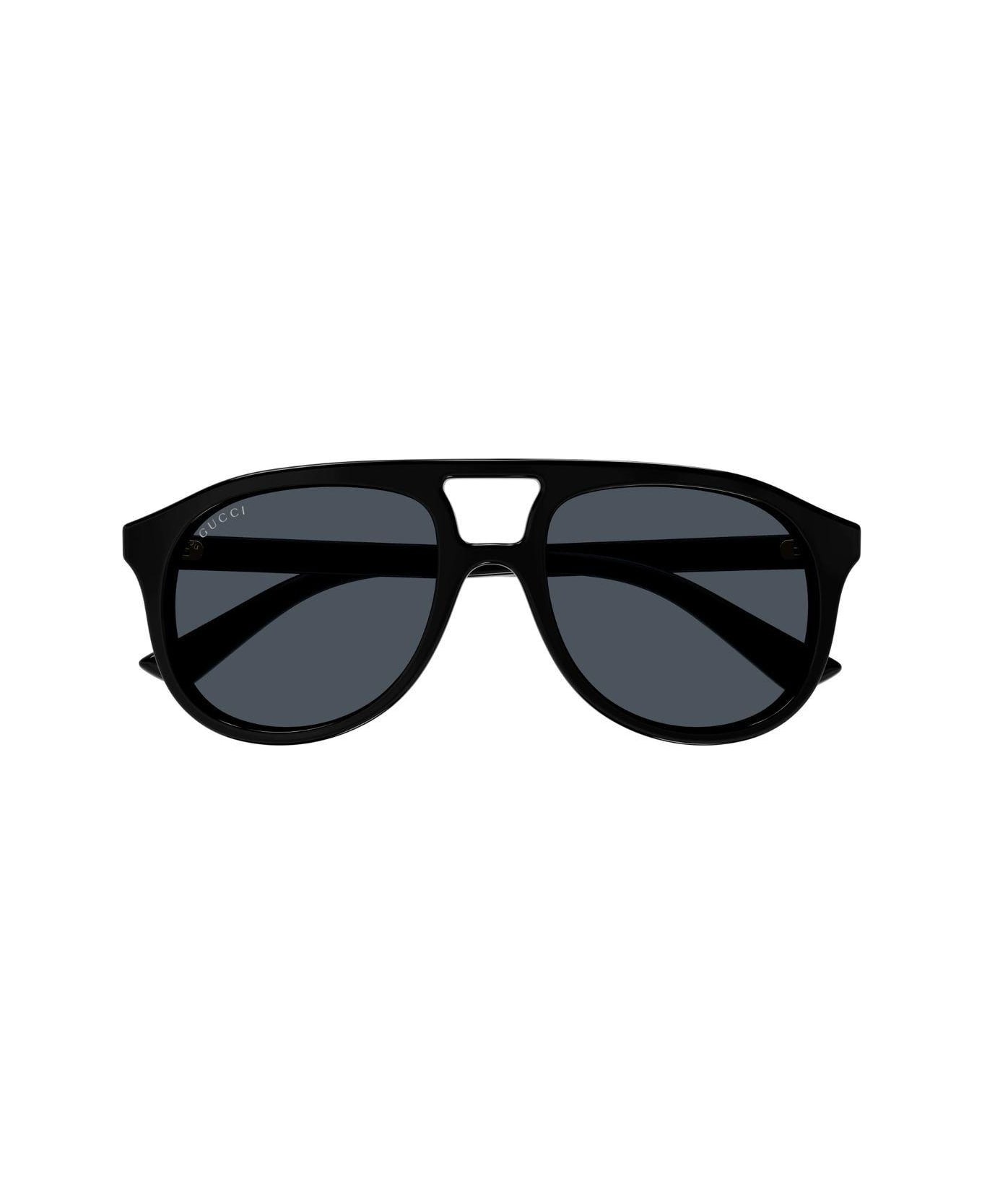 Gucci Eyewear Aviator Frame Sunglasses Sunglasses - 004 BLACK BLACK GREY