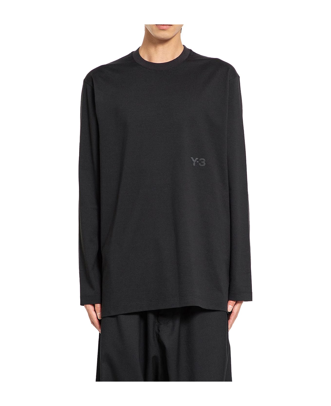 Y-3 Logo-printed Long-sleeved T-shirt - Black