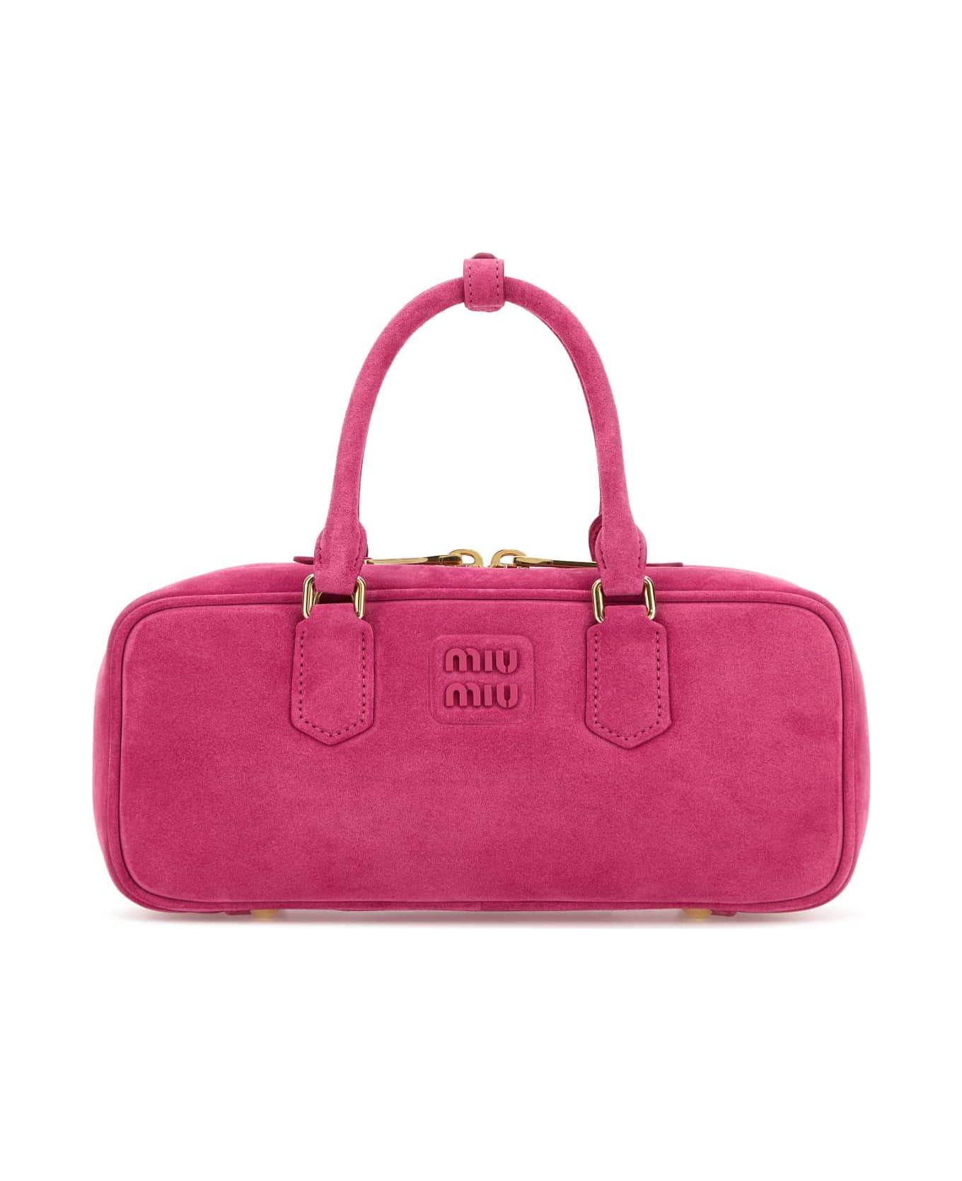 Miu Miu Fuchsia Suede Arcadie Handbag - FUXIA