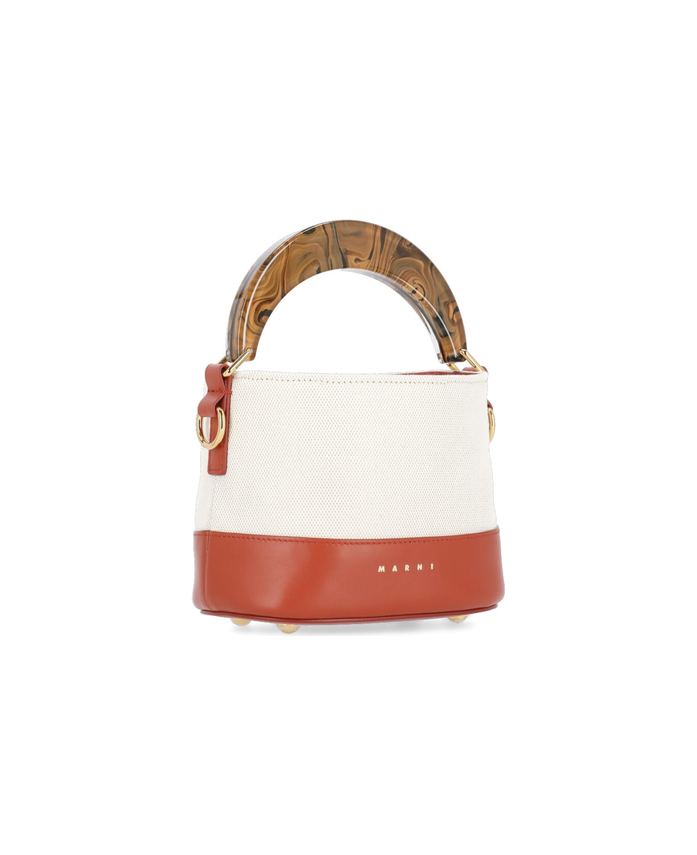 Marni Logoed Bucket Bag - Ivory トートバッグ