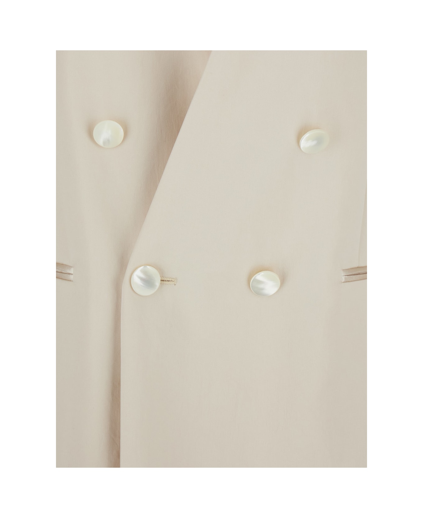 Philosophy di Lorenzo Serafini White Double Breasted Jacket With Chest Pocket In Acetate Fabric Woman - Cream