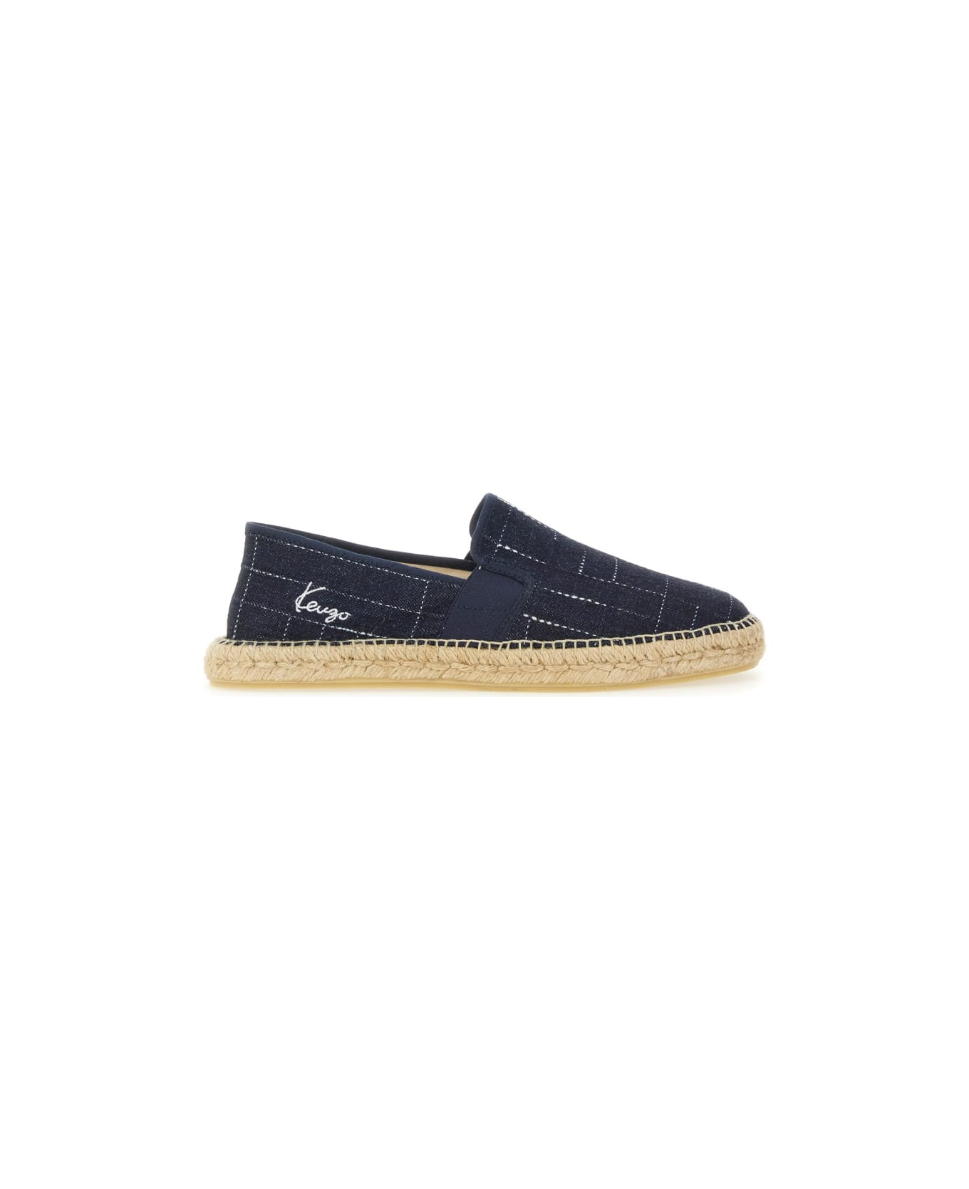 Kenzo Espadrille With Logo Embroidery - DENIM