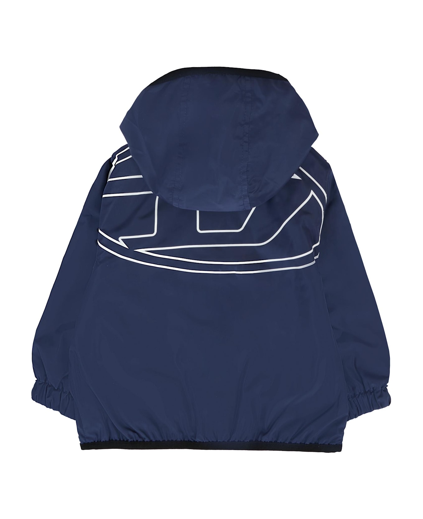 Diesel Blue Windbreaker Jacket For Baby Boy With Logo - Blue