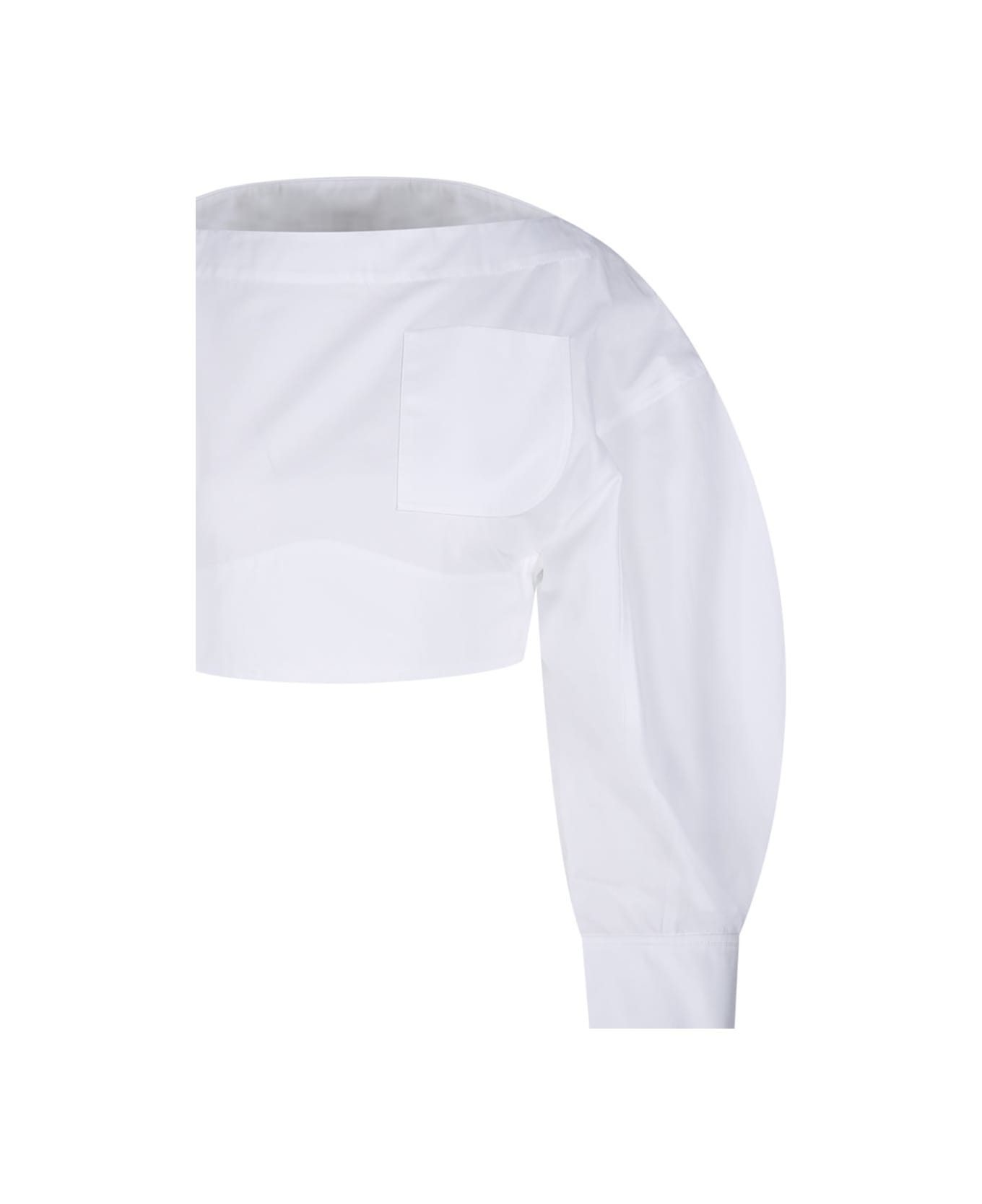 Jacquemus Open-back Cropped Shirt - WHITE