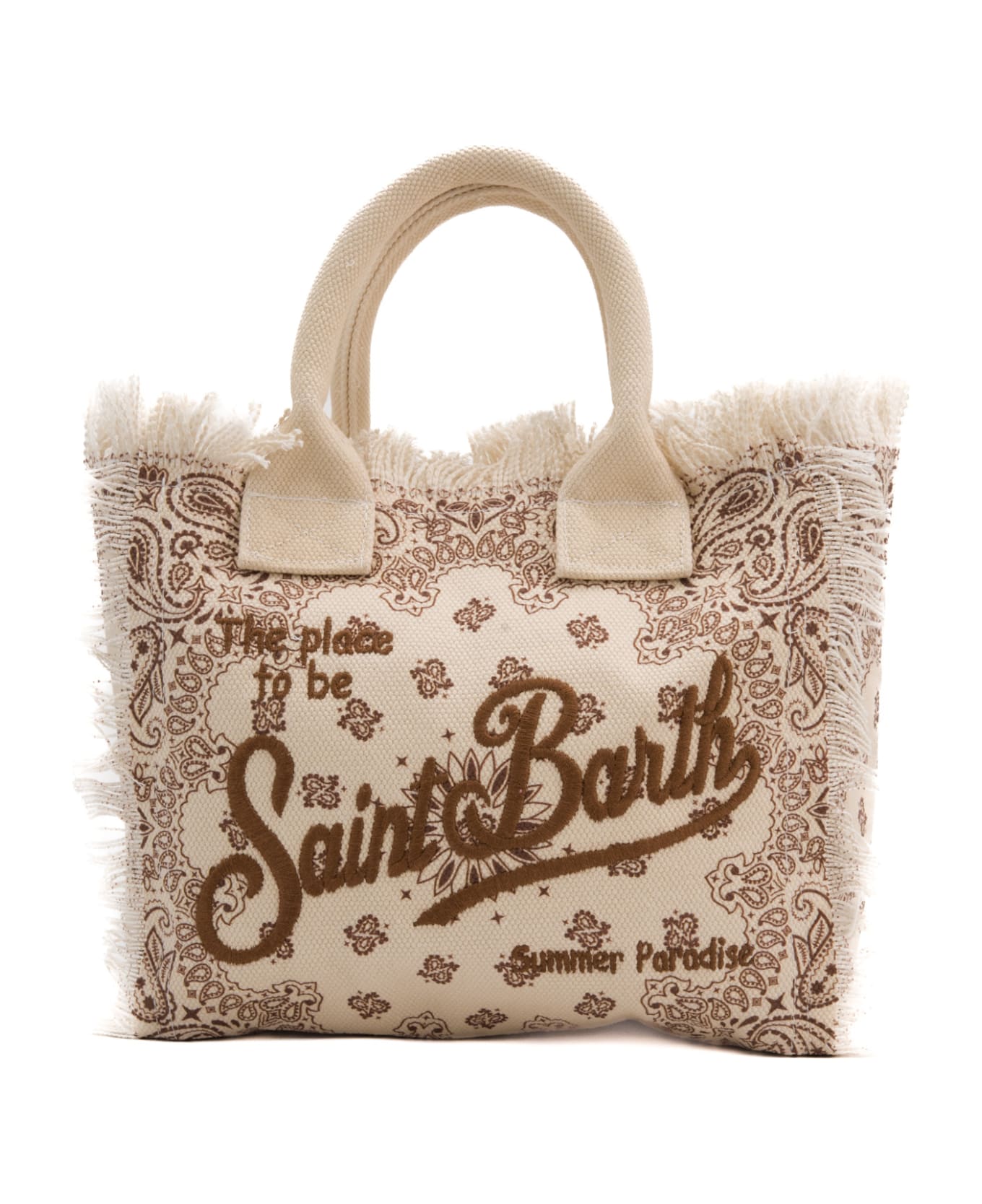 MC2 Saint Barth Colette Bandana Cotton Canvas Shopper - Beige