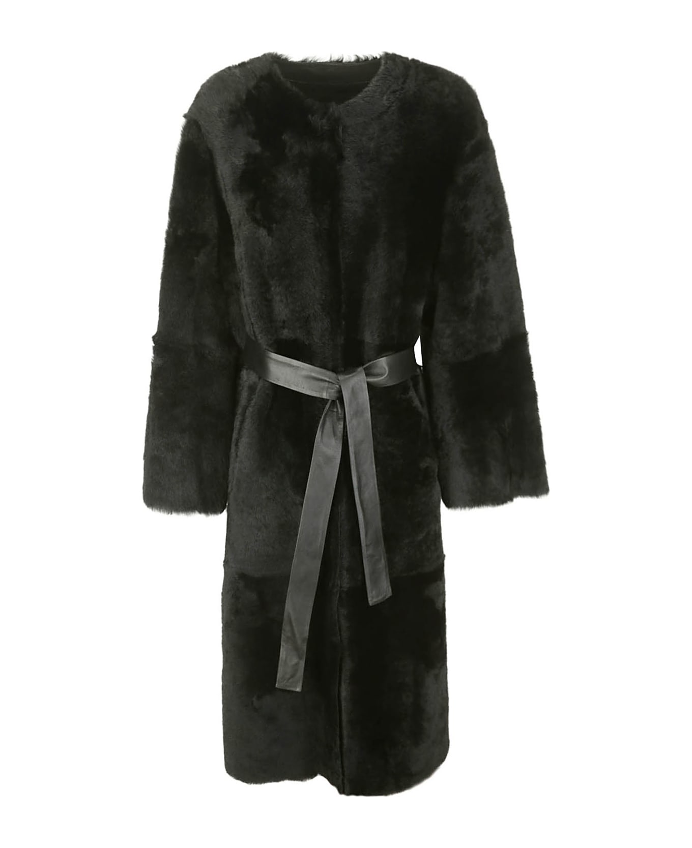 Desa 1972 Reversible Shearling Coat - BLACK