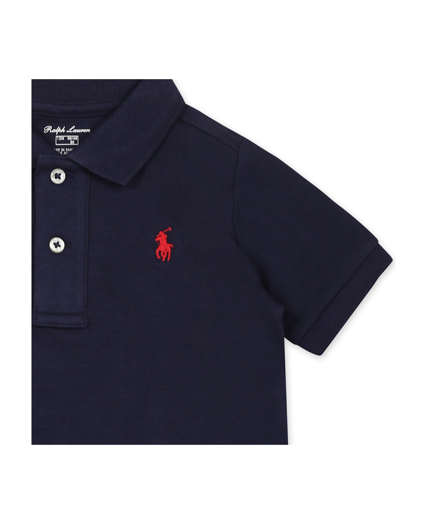 Ralph Lauren Blue Polo For Baby Boy With Horse - Blue