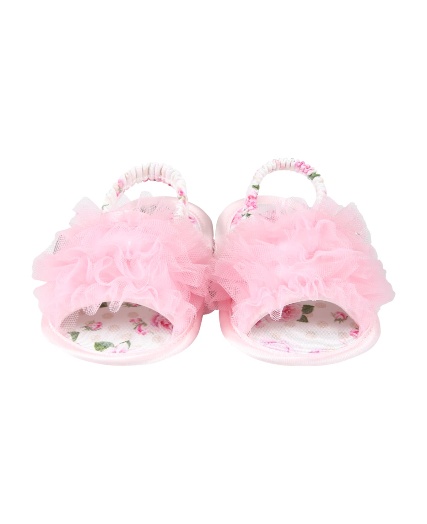Monnalisa Pink Sandals For Baby Girl - Pink シューズ