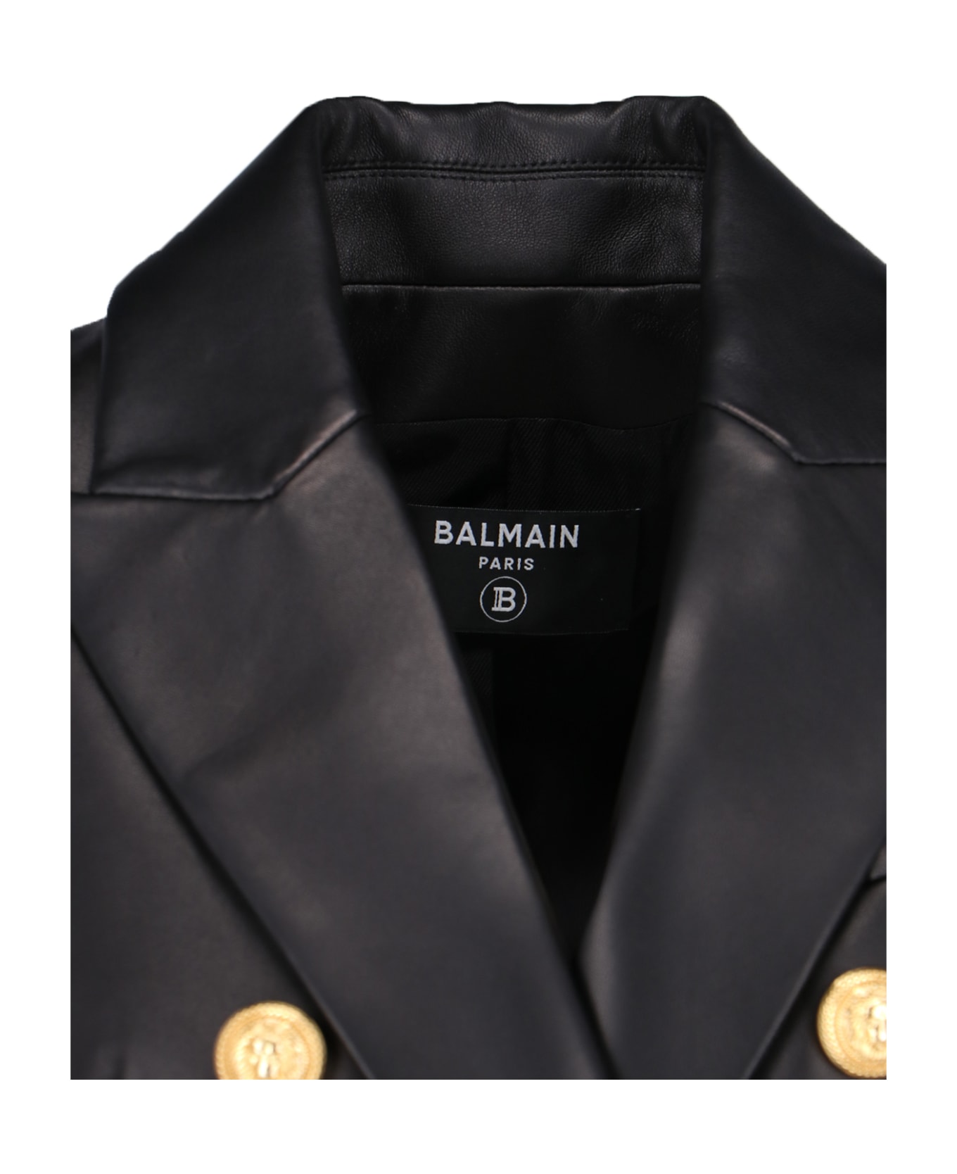Balmain Leather Blazer - Black  