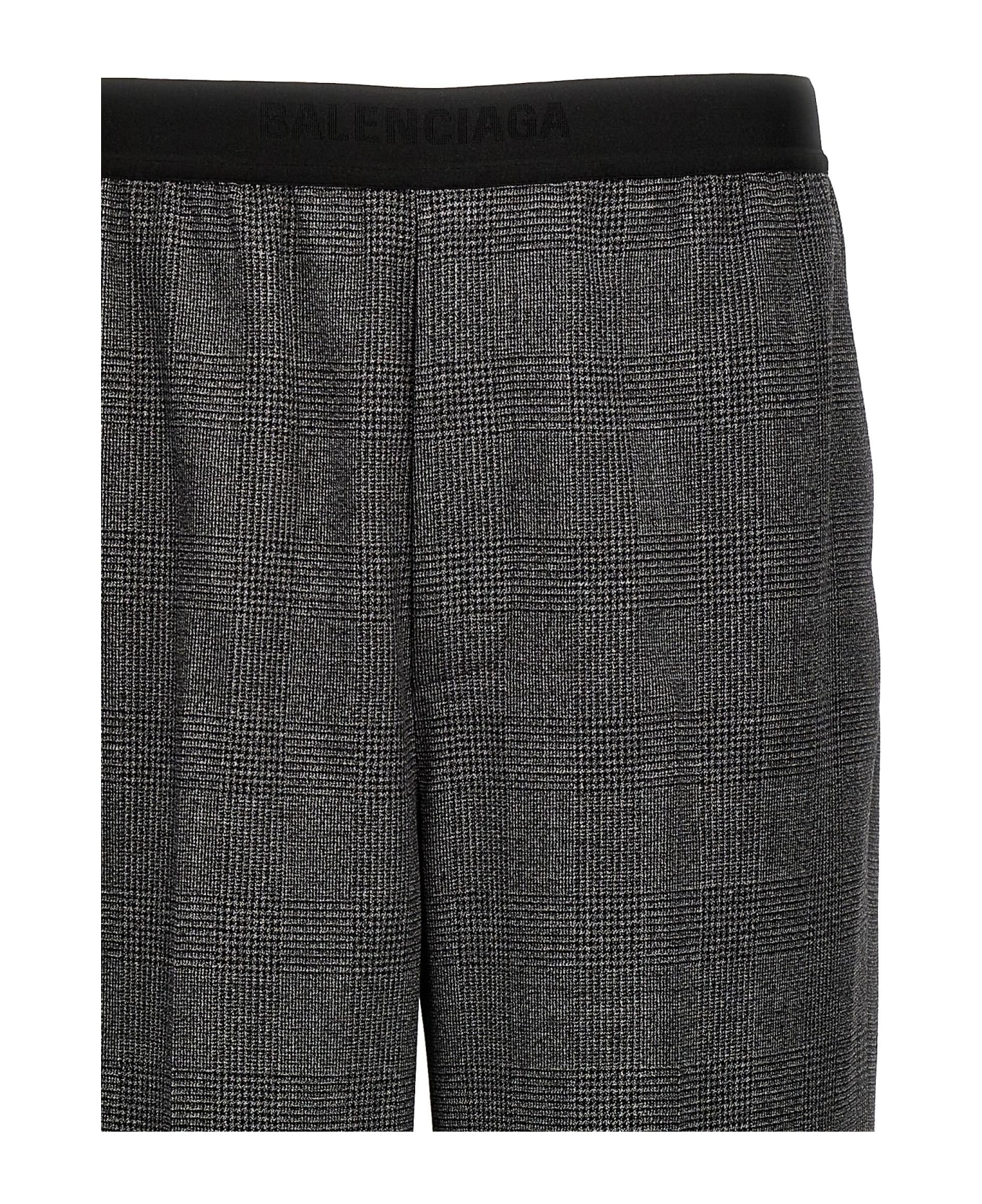Balenciaga Check Wool Trousers - Gray