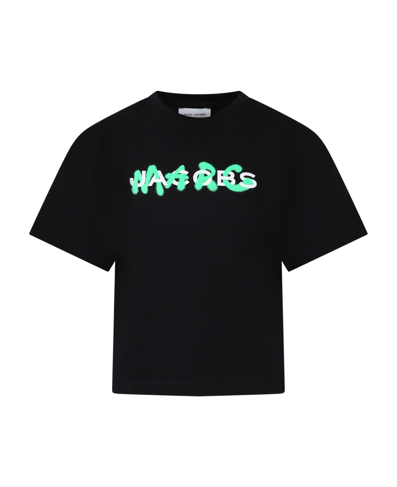 Little Marc Jacobs Black T-shirt For Kids With Logo - B Nero