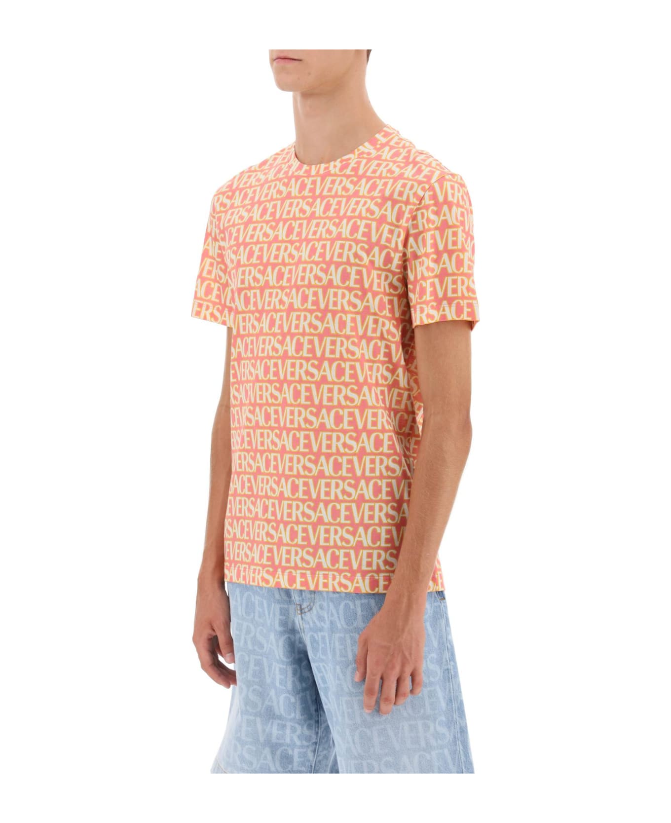 Versace Allover T-shirt - PINK IVORY (White)