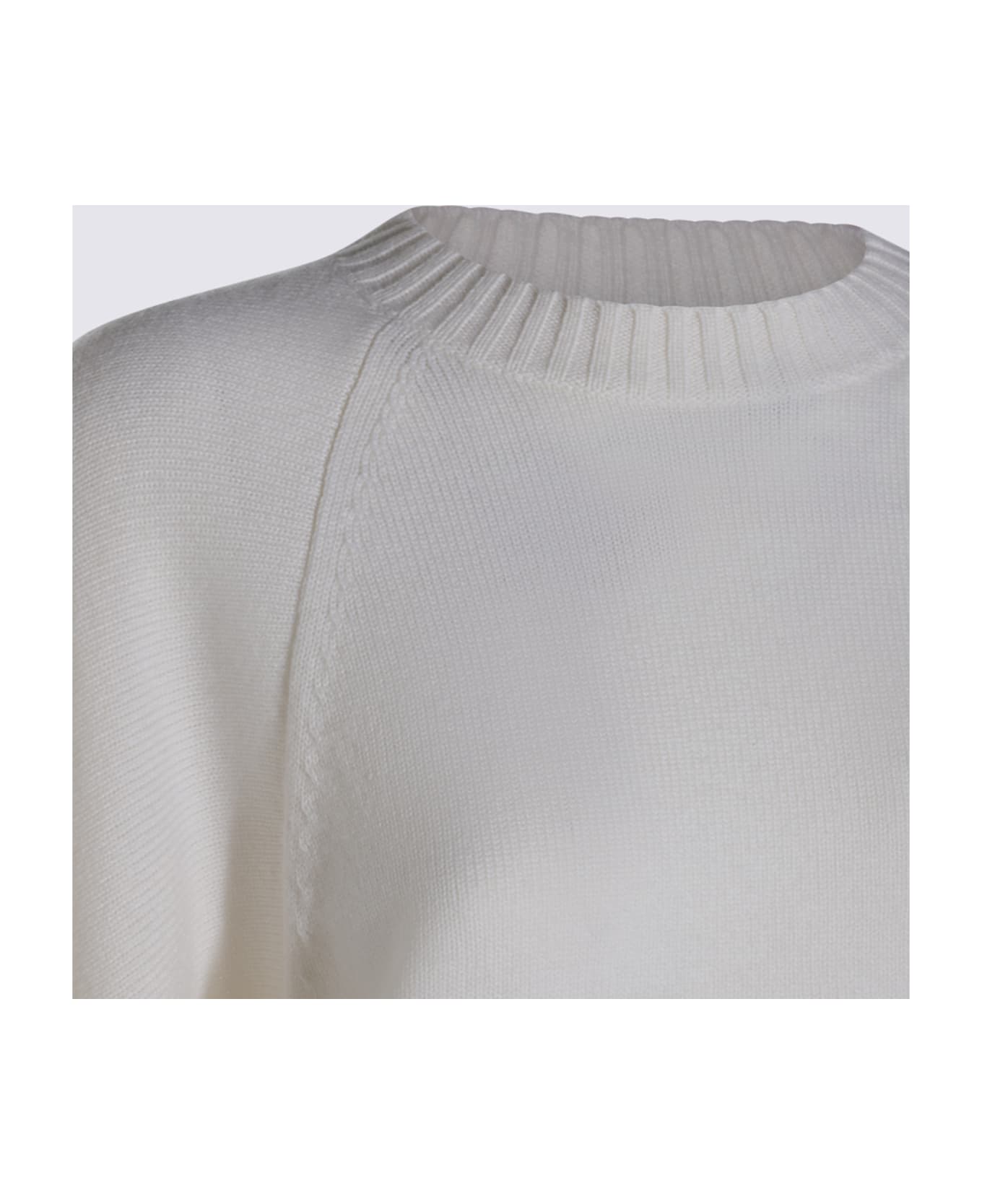 Max Mara White Wool Ampex Knitwear - White