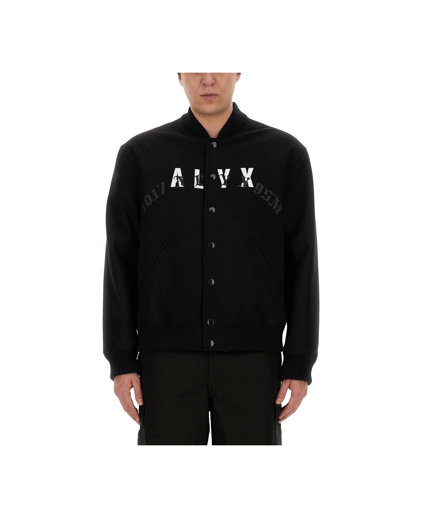 1017 ALYX 9SM Bomber Jacket With Logo - BLACK