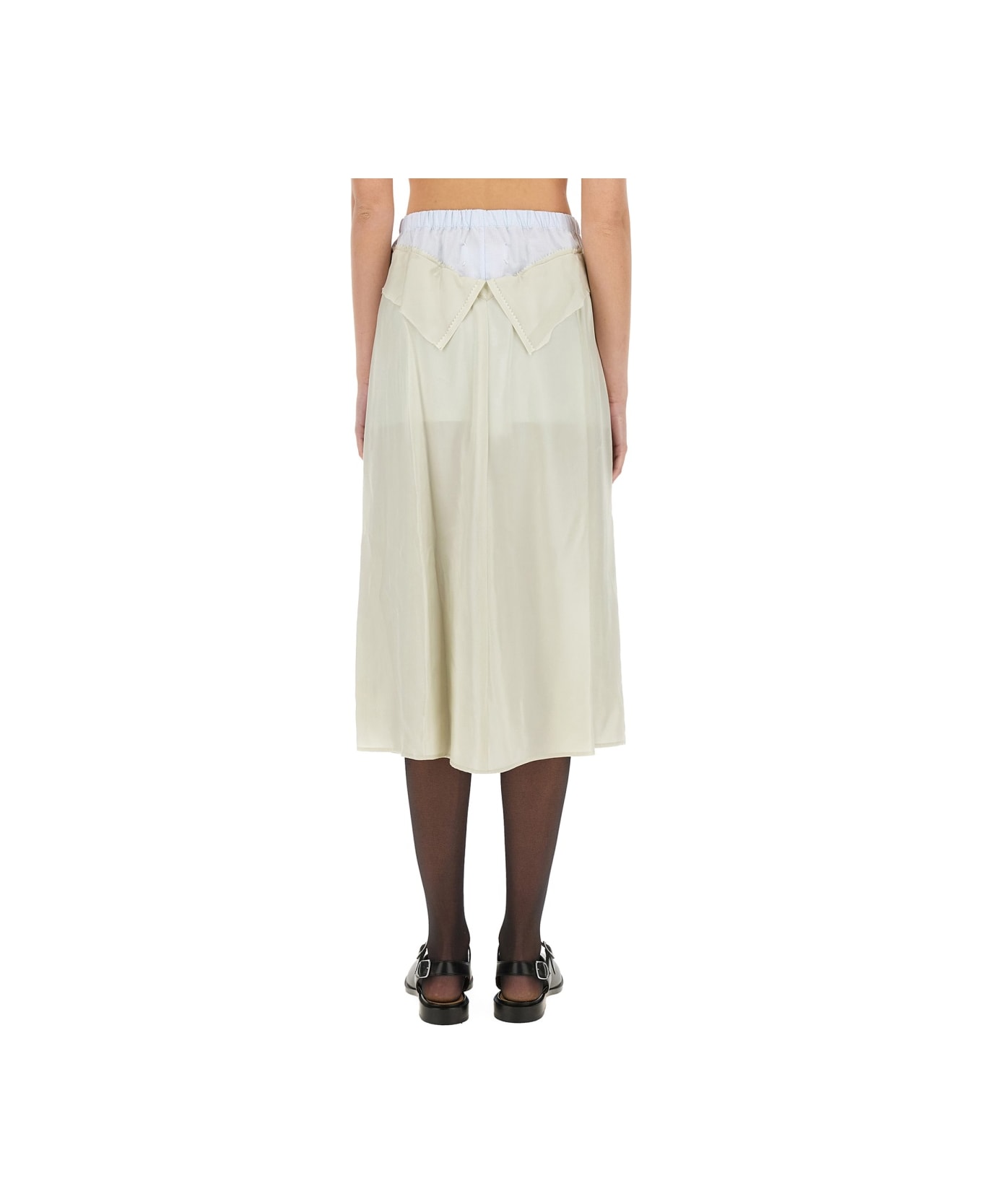 Maison Margiela Green Viscose Skirt - BEIGE