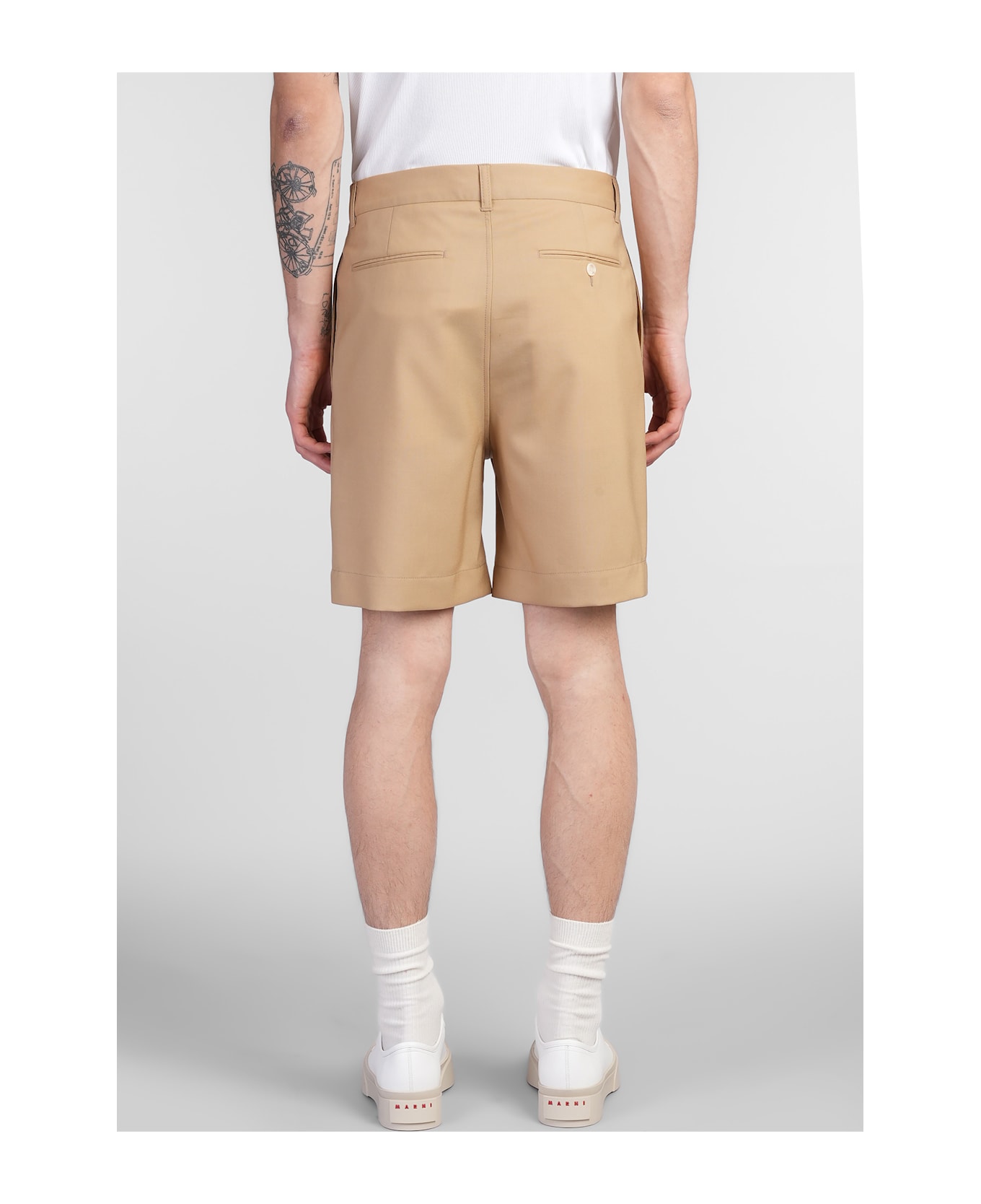 Marni Shorts In Beige Wool - beige