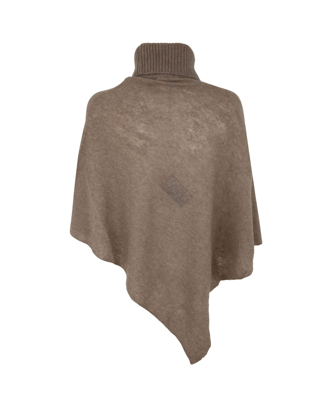 Mirror in the Sky Polo Neck Poncho - Light Coffee
