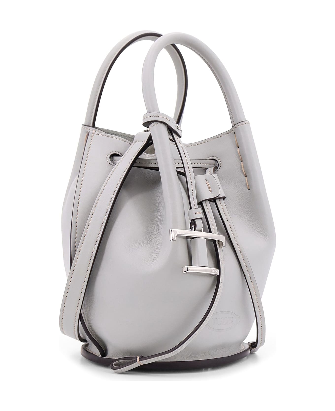 Tod
s Exposed Stitch Mini Bucket Bag - Grey