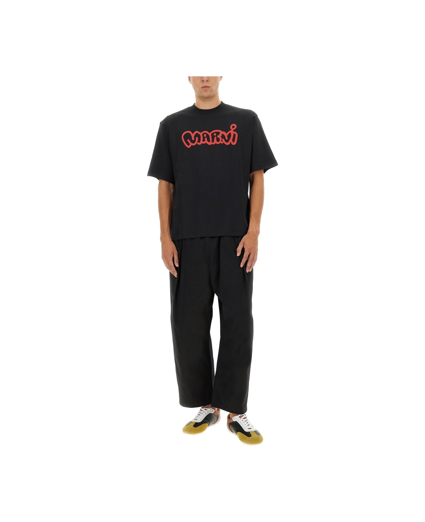 Marni T-shirt With Print - BLACK