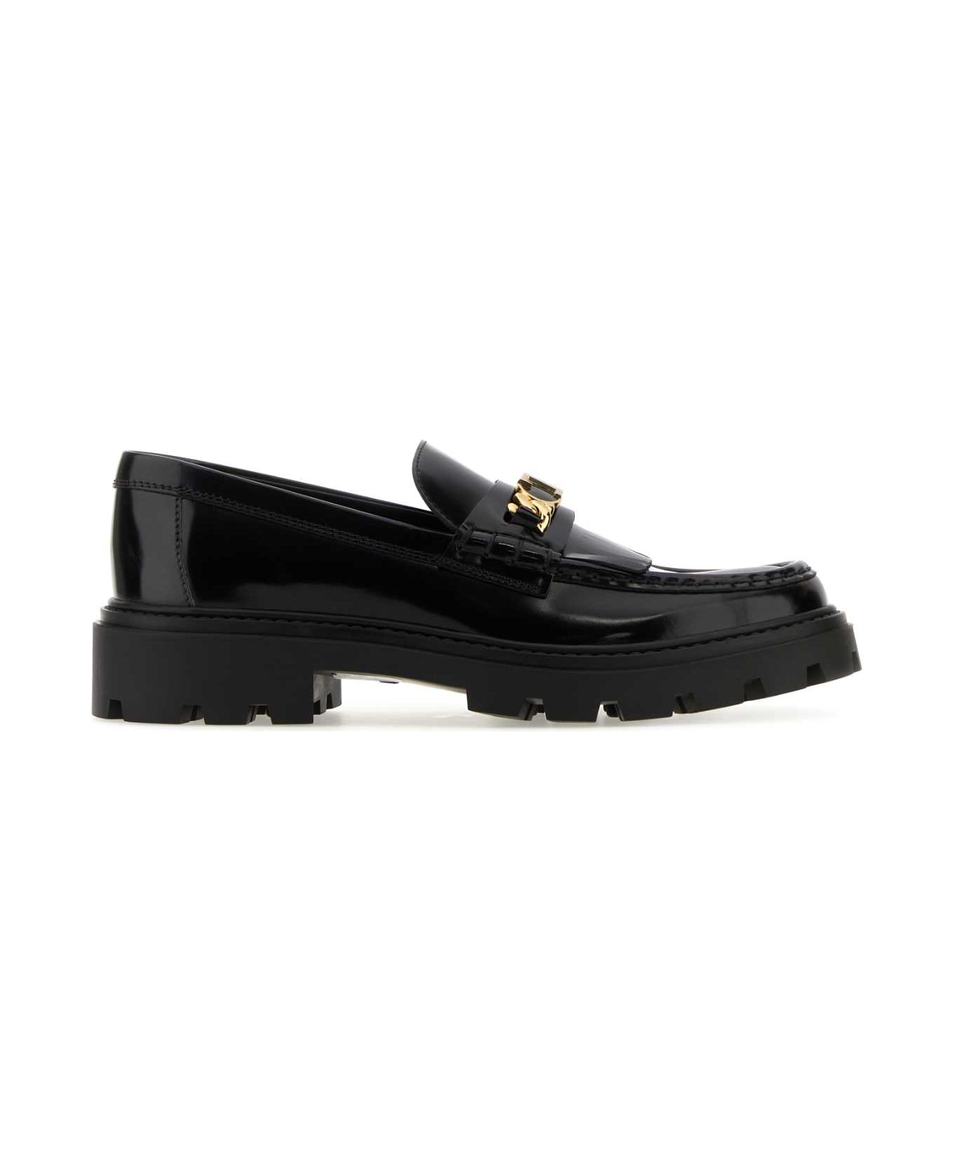 Tod's Black Leather Loafers - NERO