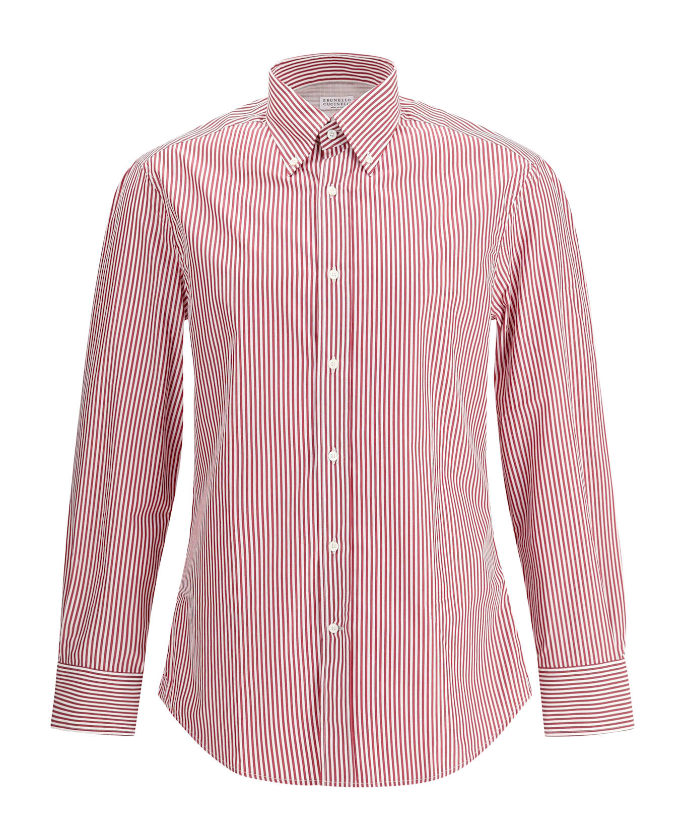 Brunello Cucinelli Striped Long-sleeve Cotton Shirt