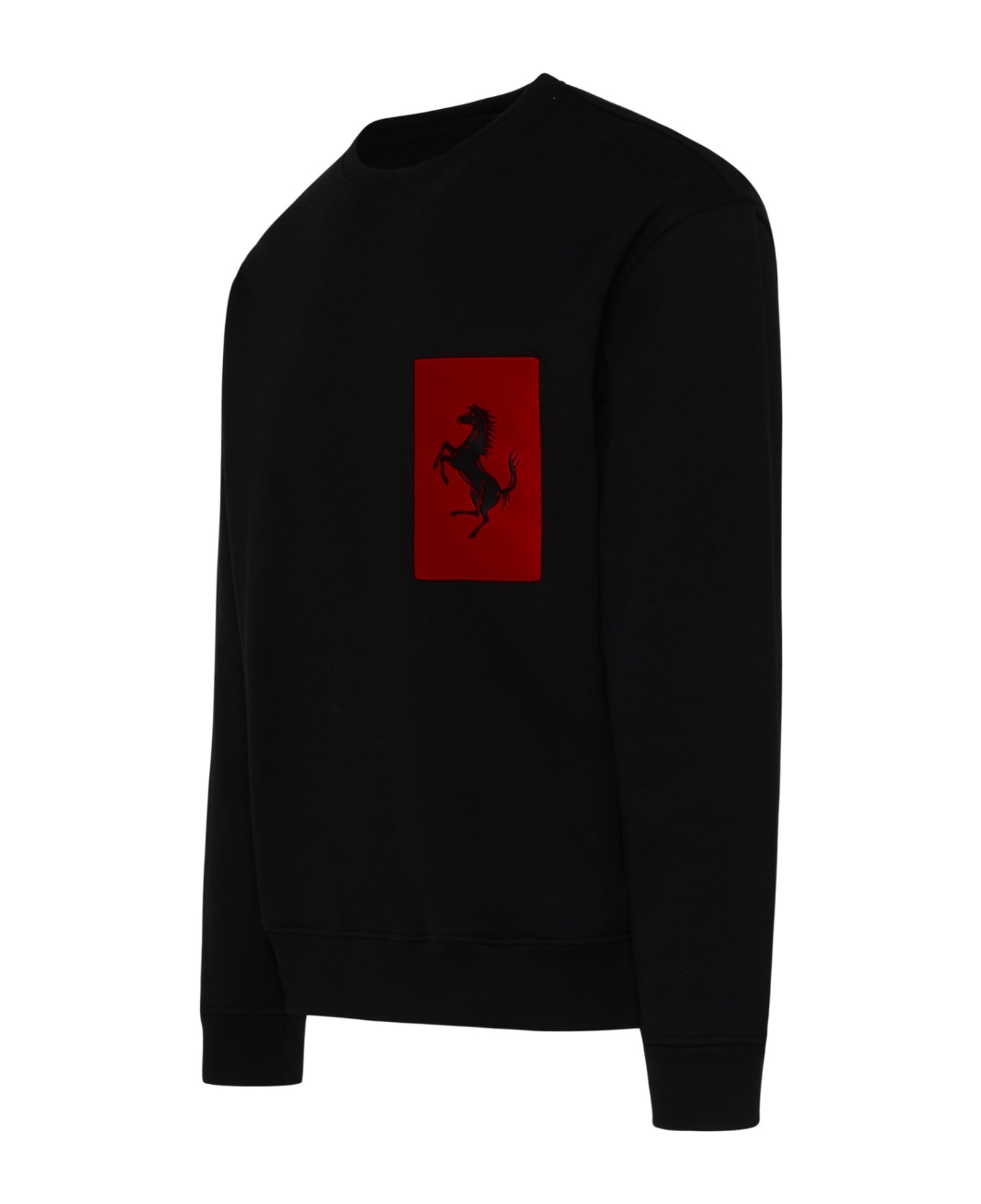 Ferrari Black Cotton Sweatshirt - Black フリース
