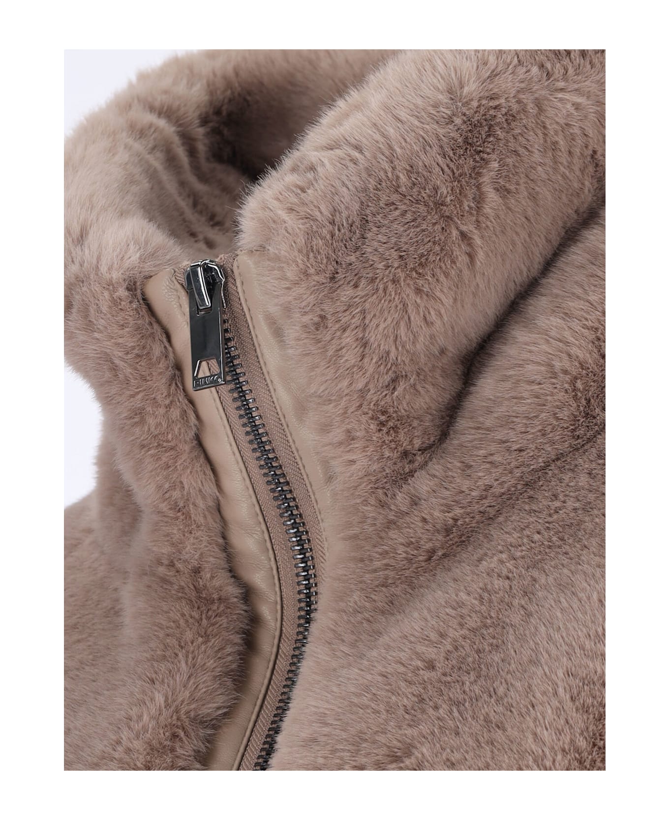 Pinko Faux Fur Vest - BEIGE VISCOTTO ZENZ