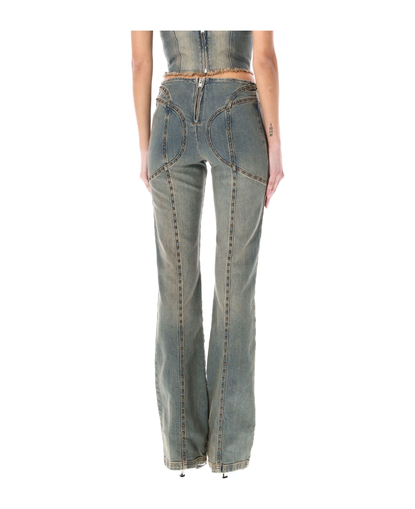 MISBHV Lara Laced Studded Jeans - BLUE SAND