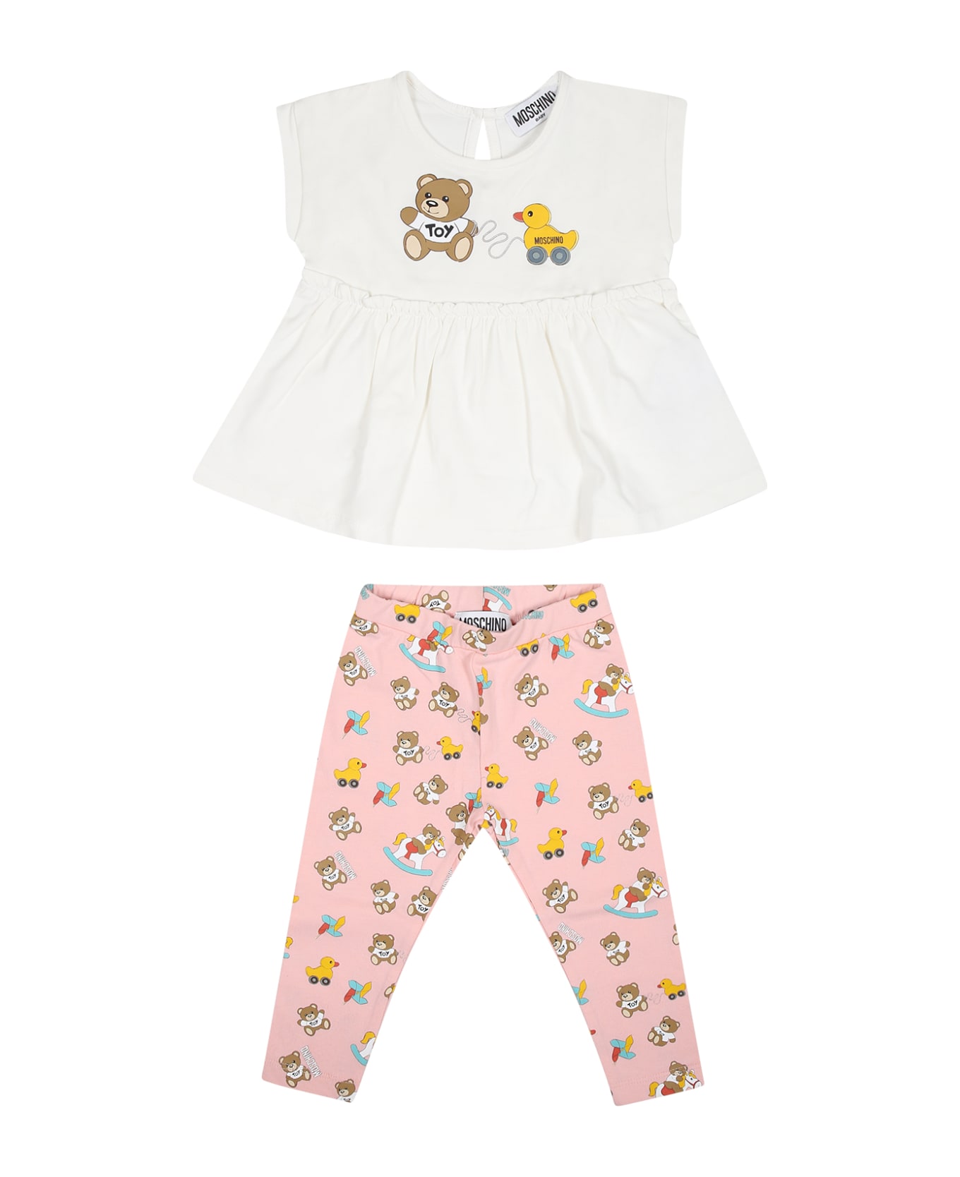 Moschino Multicolor Set For Baby Girl With Teddy Bear And Ducks - Multicolor
