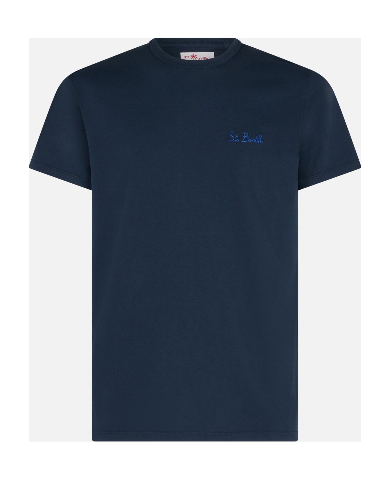 MC2 Saint Barth Garment Dyed Blue Man T-shirt - BLUE