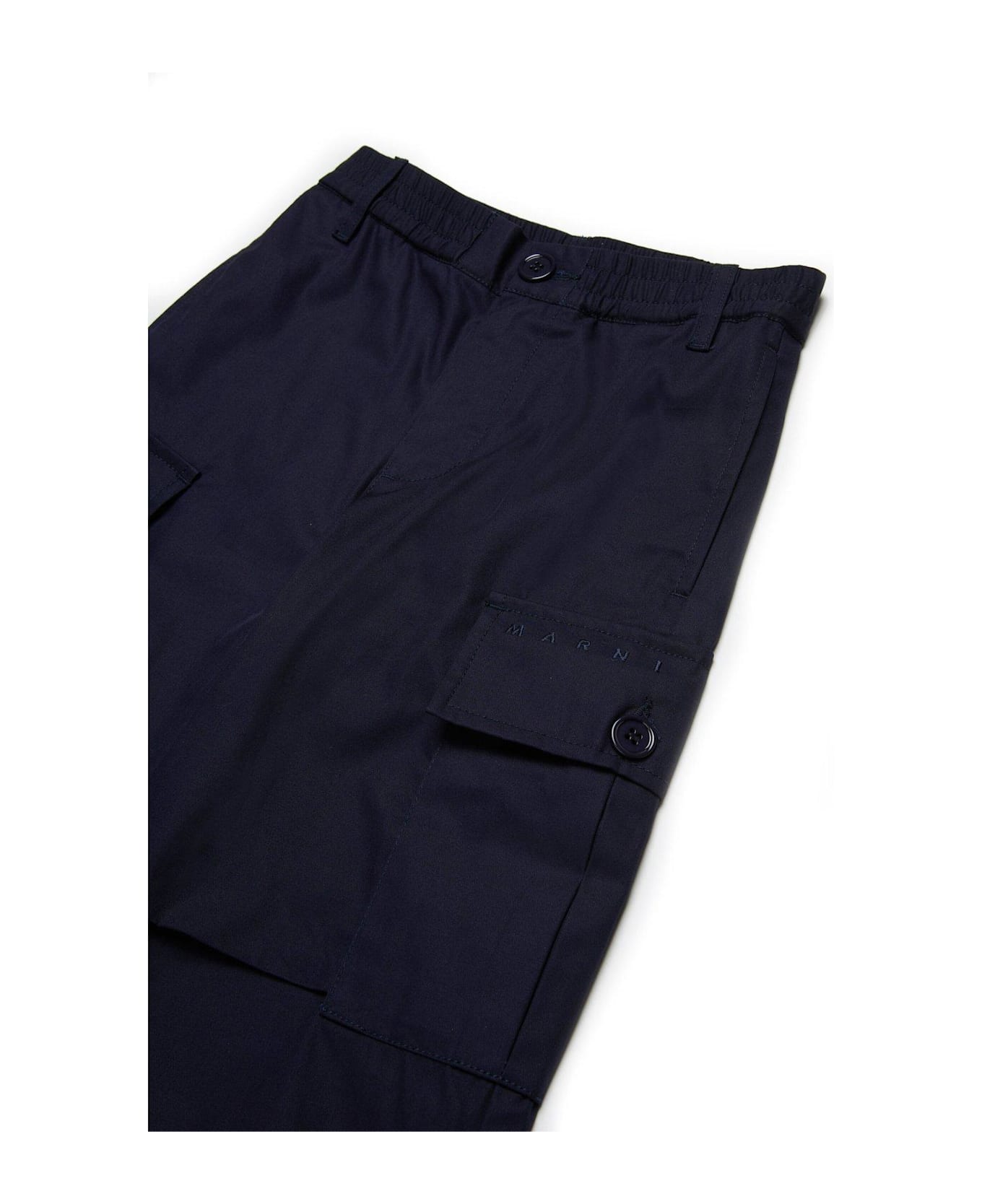 Marni Logo Embroidered Cargo Pants - Black