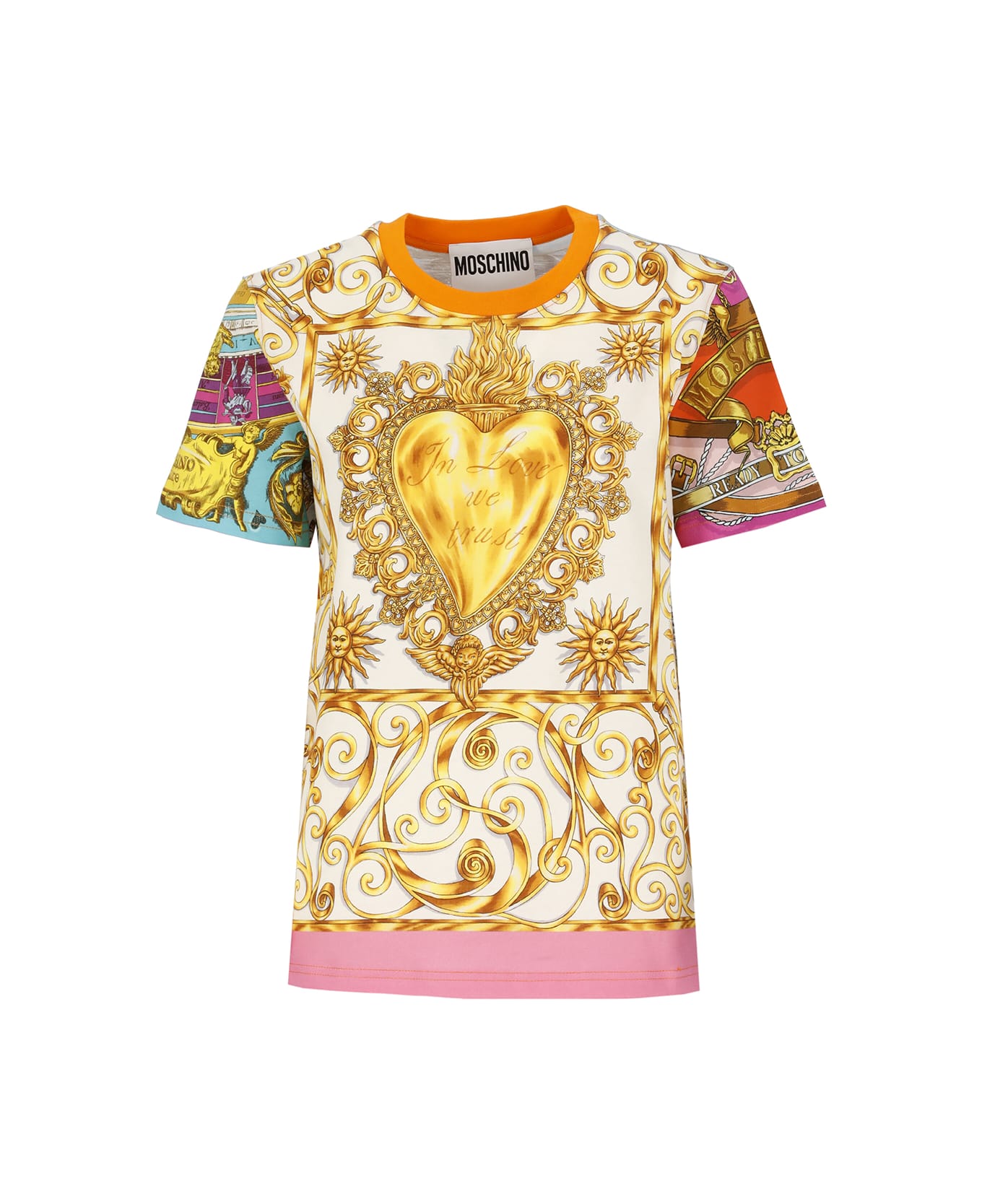Moschino T-shirt With Scarf Print - MultiColour