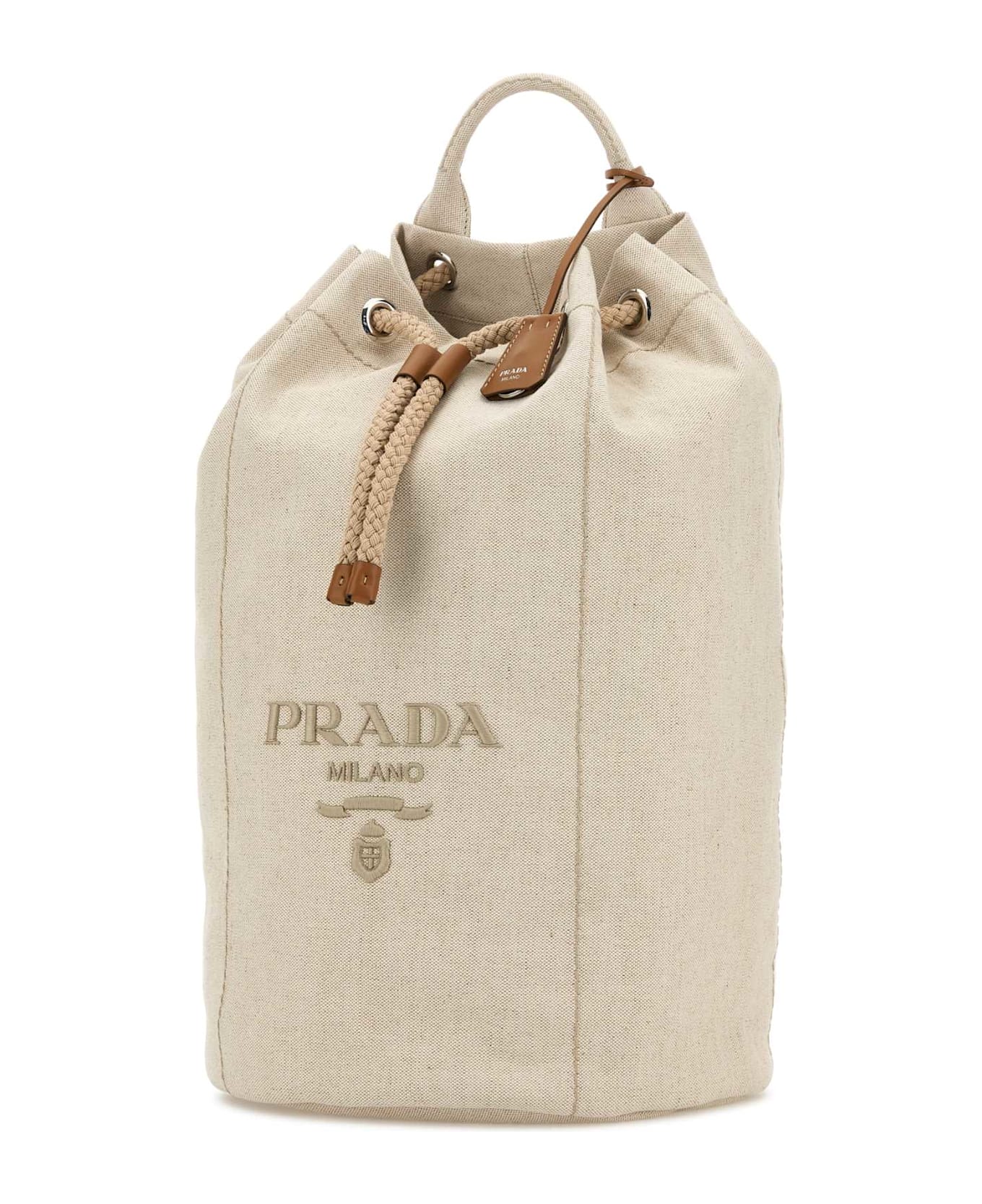 Prada Sand Canvas Backpack - NATURALE
