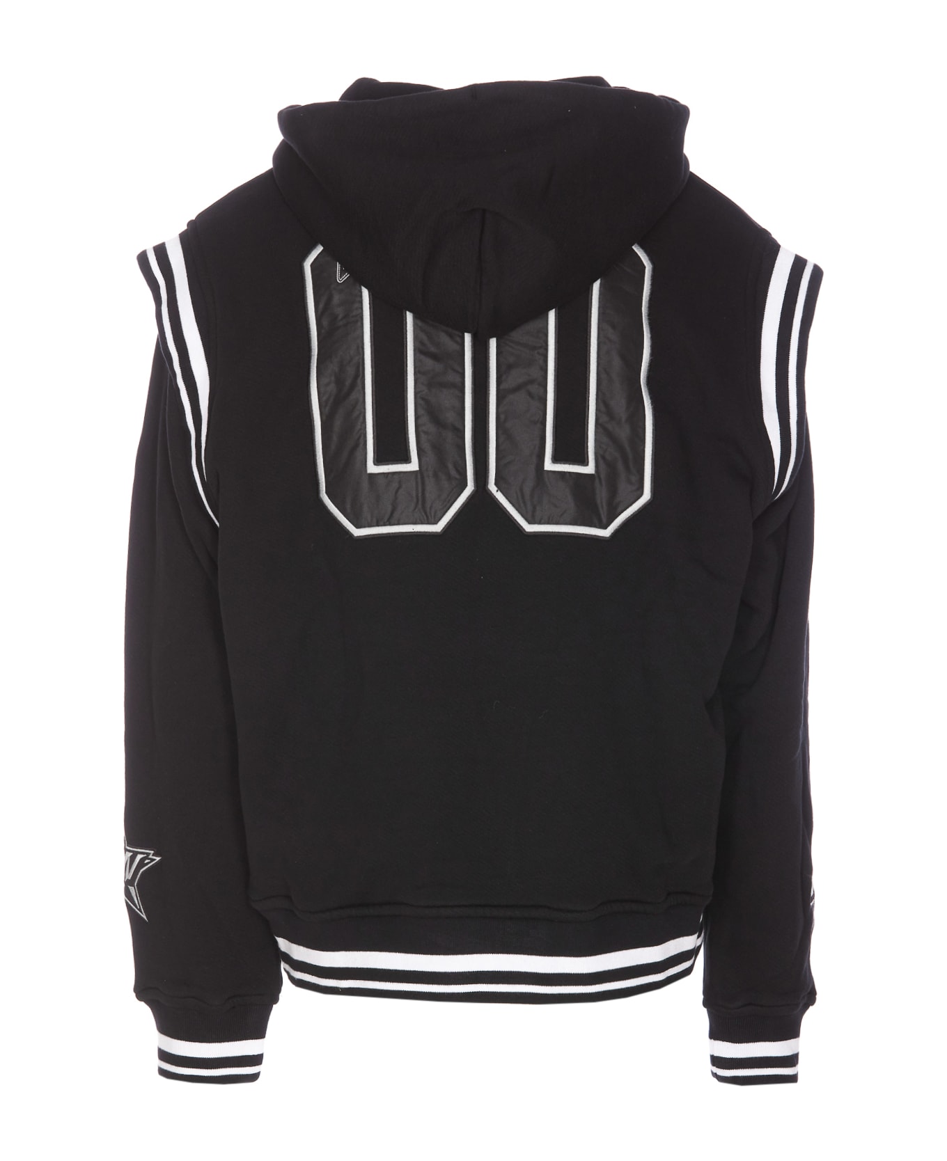 Off-White Fleece 00 Varsity Hoodie - Black - Pearl B
