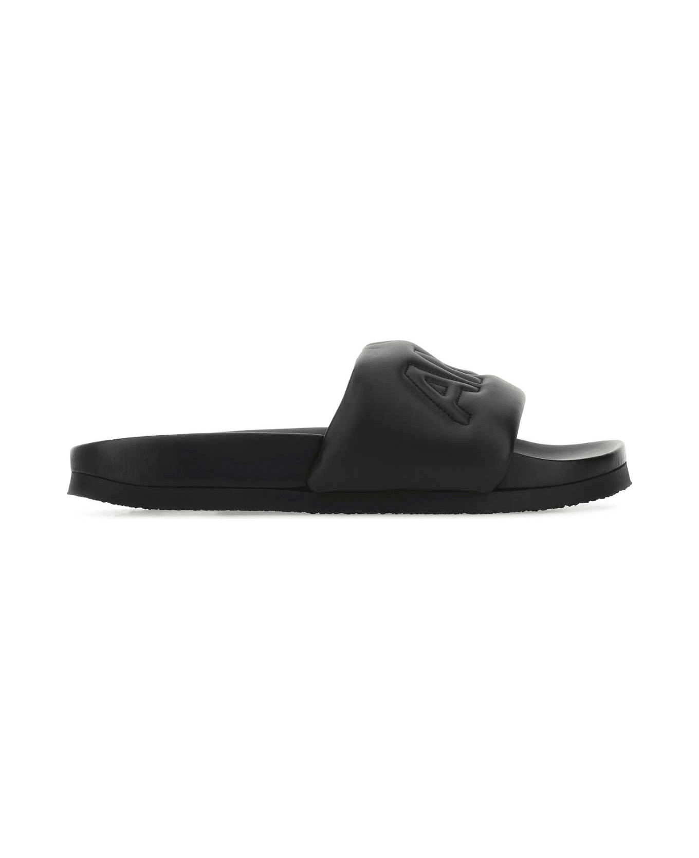 AMBUSH Black Leather Slippers - 1000