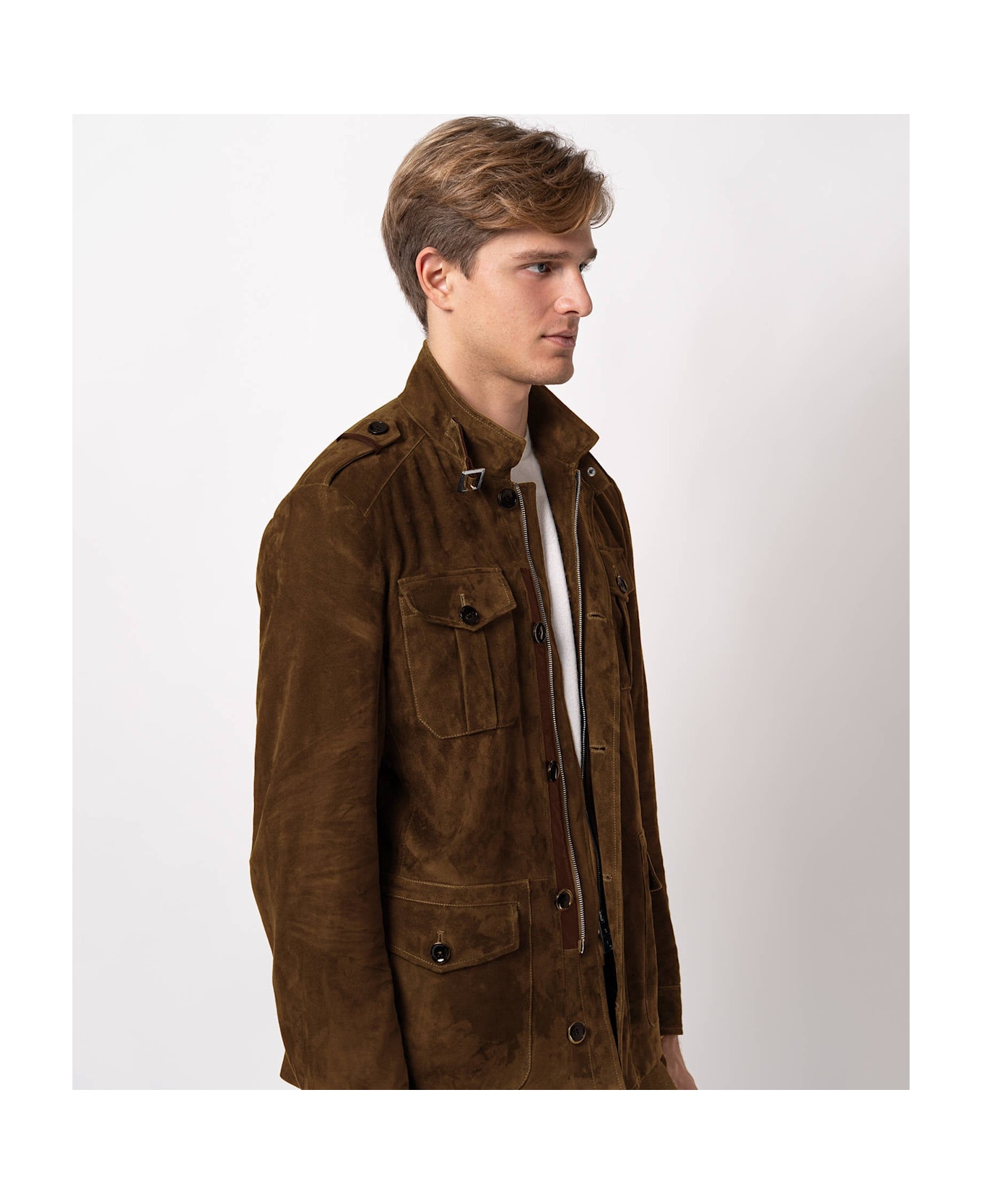 Larusmiani Devon Sahariana Jacket Leather Jacket - Brown