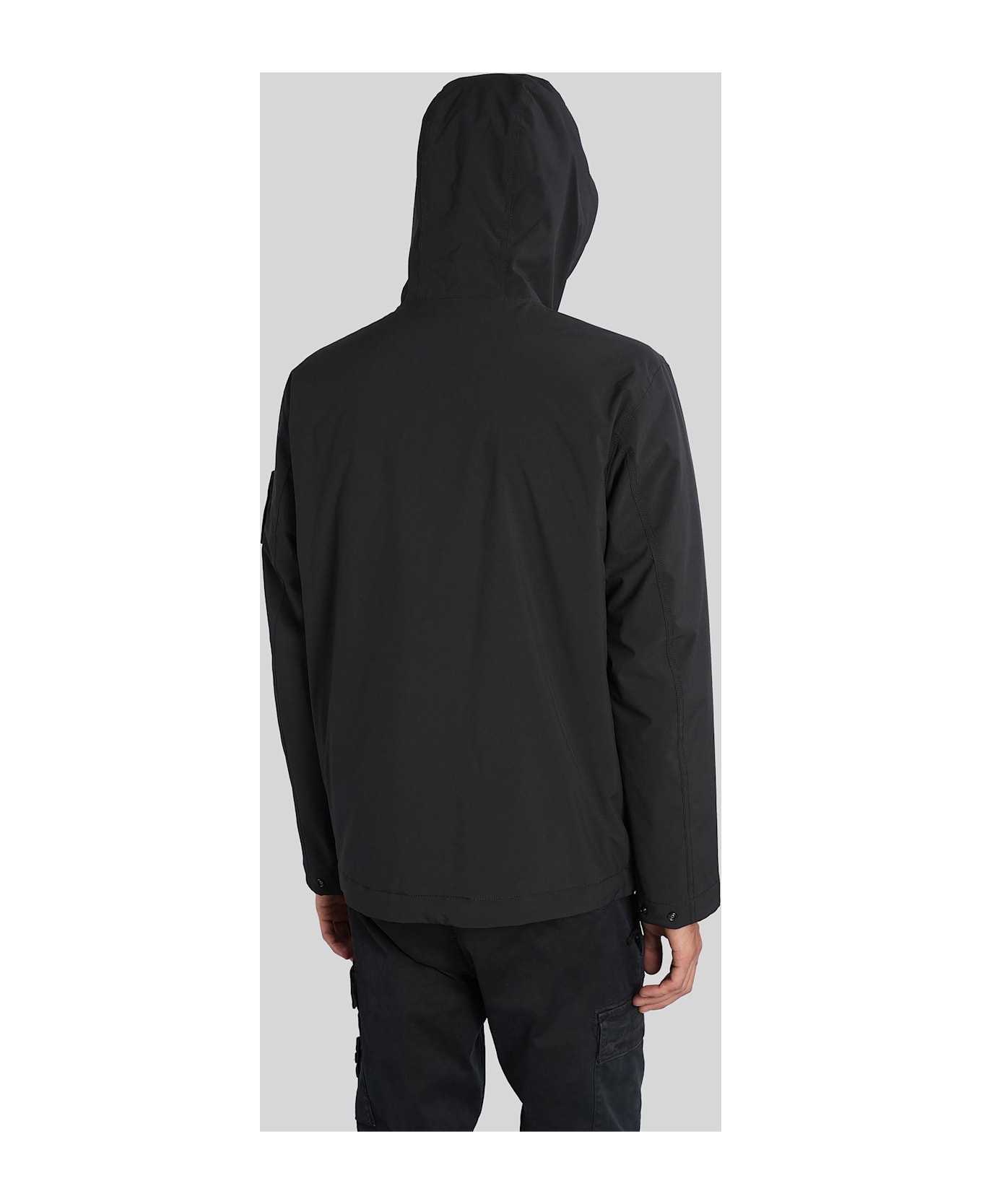 Stone Island Casual Jacket In Black Polyamide - black