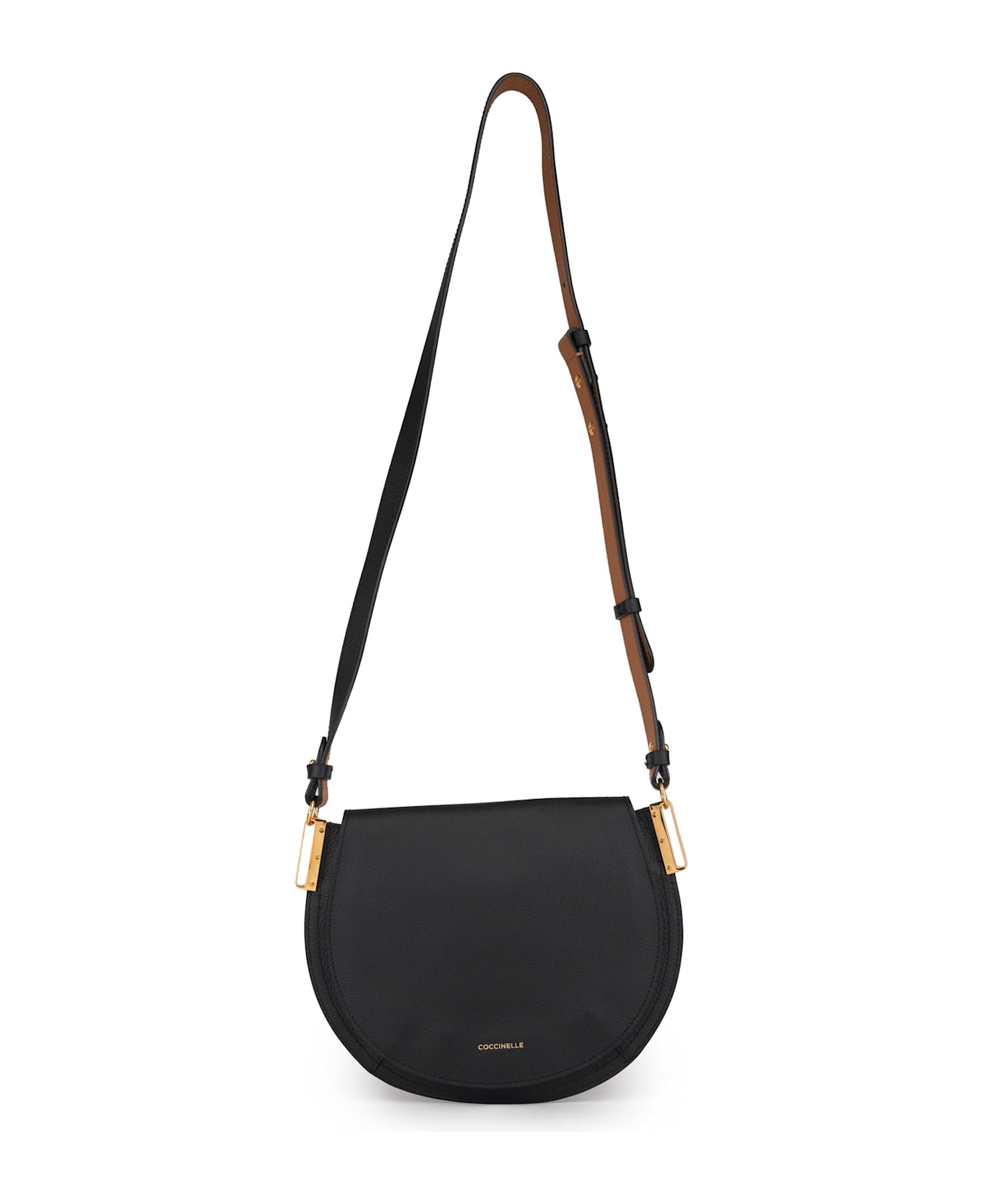 Coccinelle "sunup" Shoulder Bag In Leather - Noir/cuir