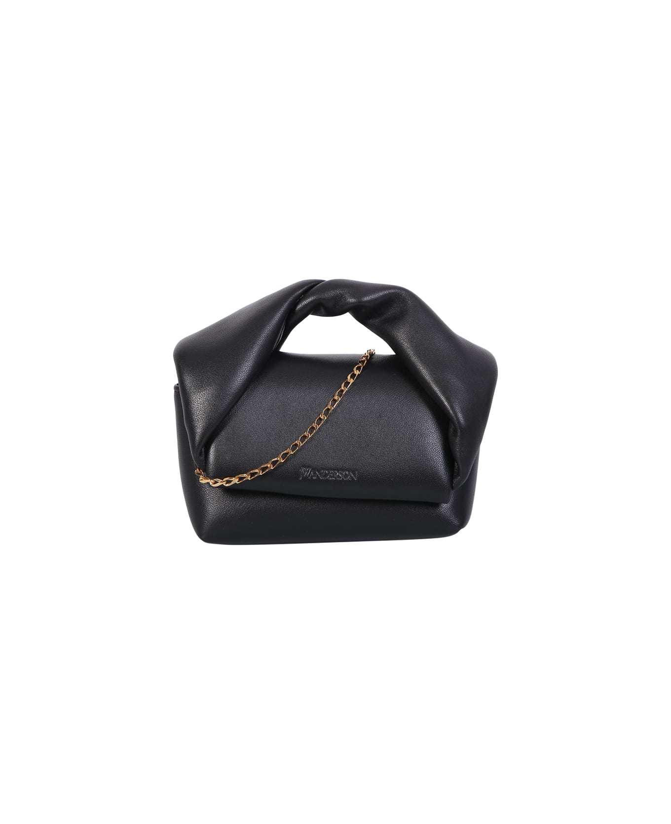 J.W. Anderson Black Leather Twister Mini Bag - BLACK
