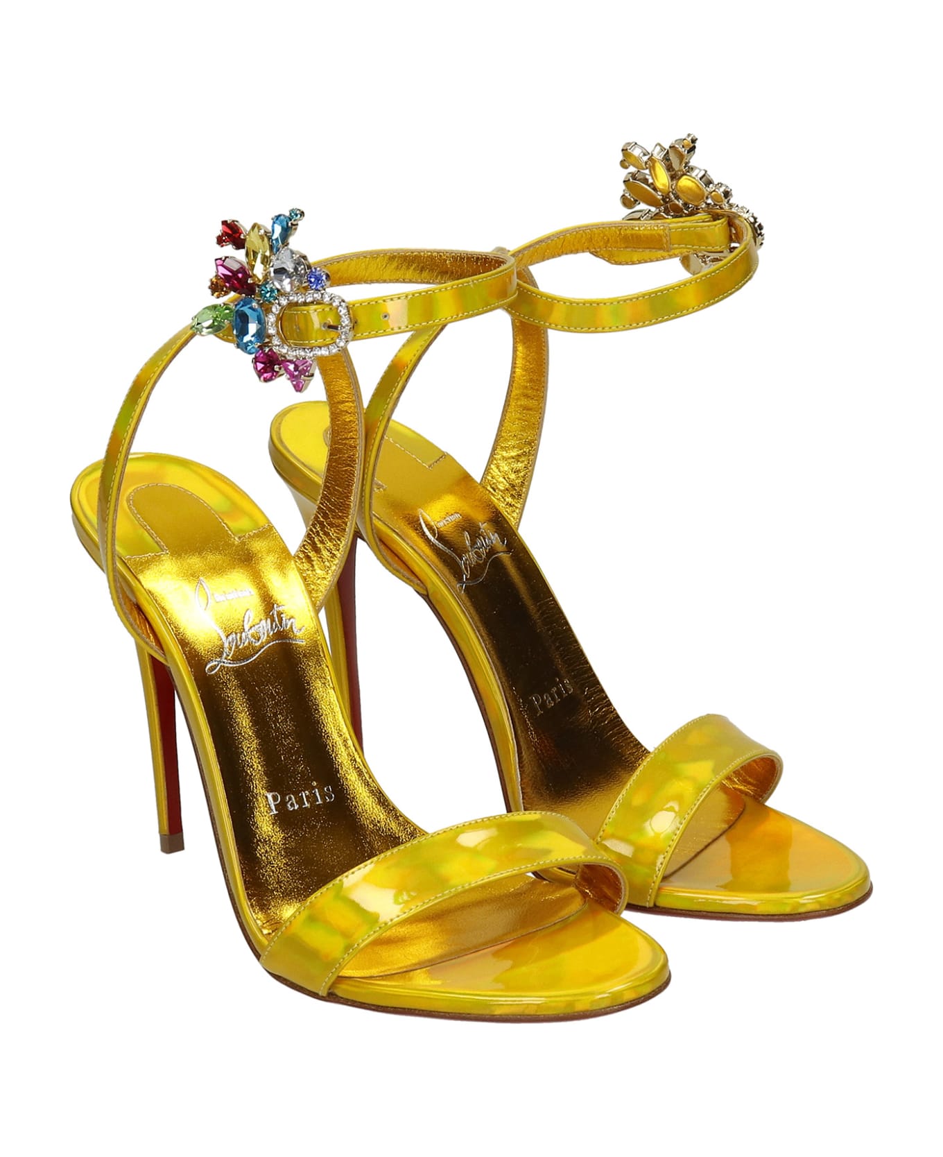 Christian Louboutin Goldie Joli 100 Sandals In Yellow Leather italist