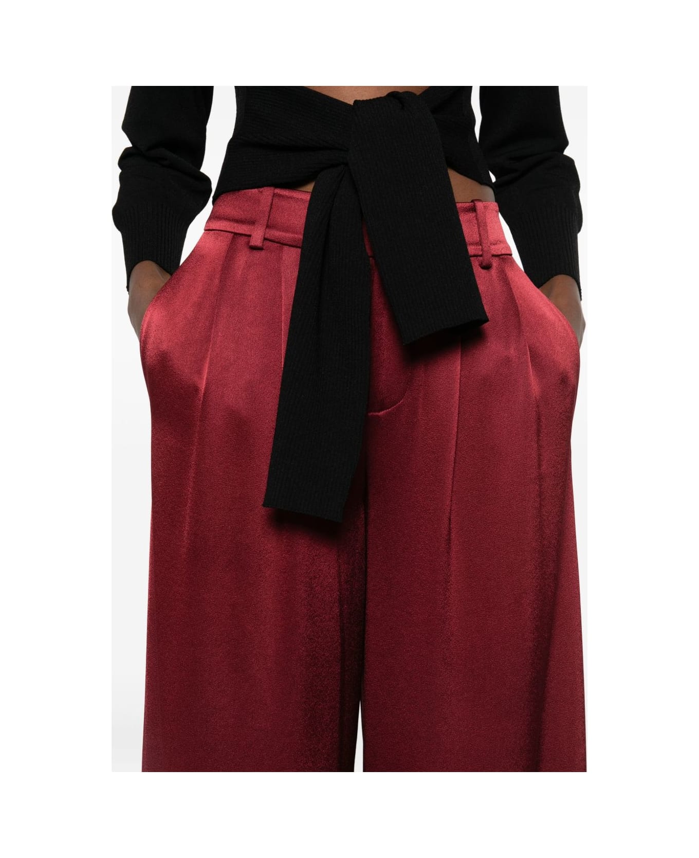 Alice + Olivia Kenndey Wide-leg Trousers - Bordeaux