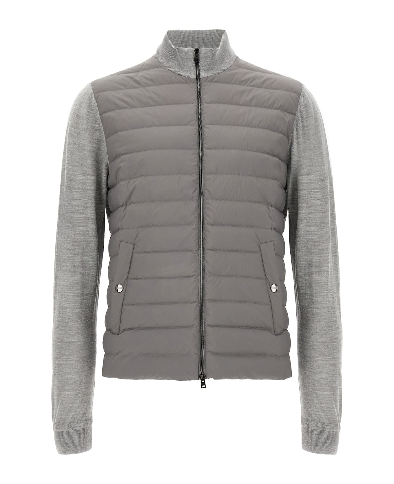 Herno Two-material Cardigan - Gray