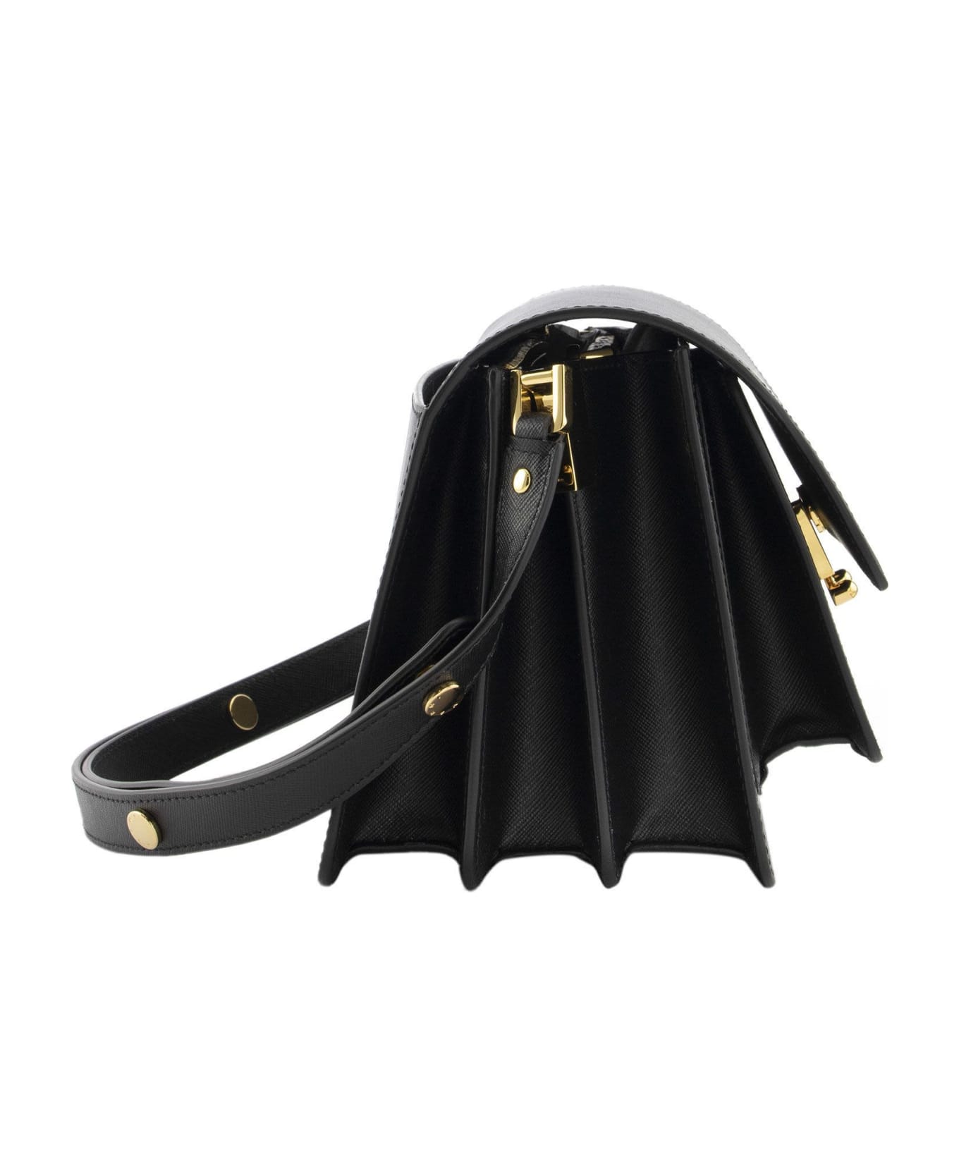 Marni Trunk Bag In Saffiano Calf - Black