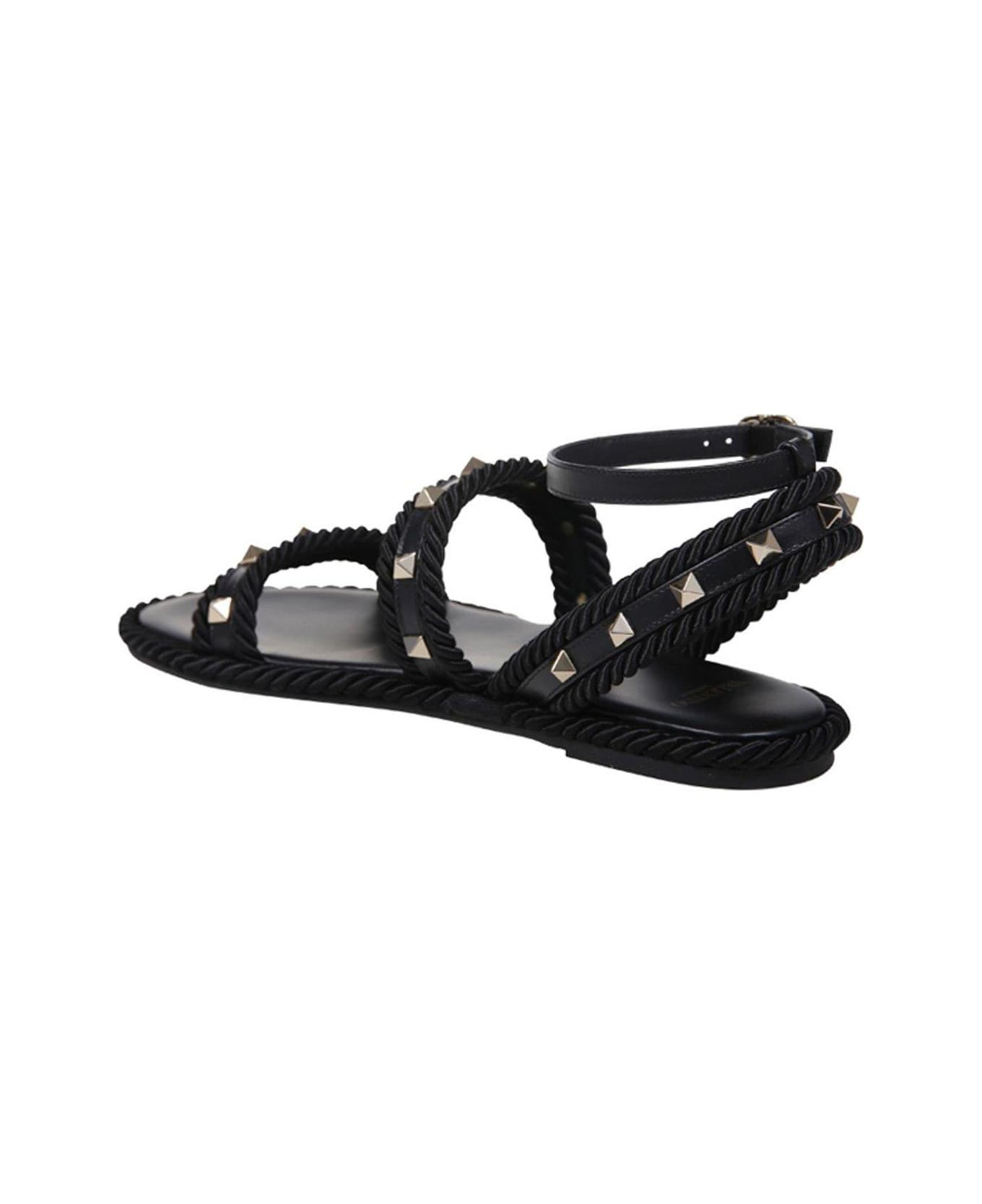 Valentino Garavani Garavani Rockstud Open Toe Sandals - Black